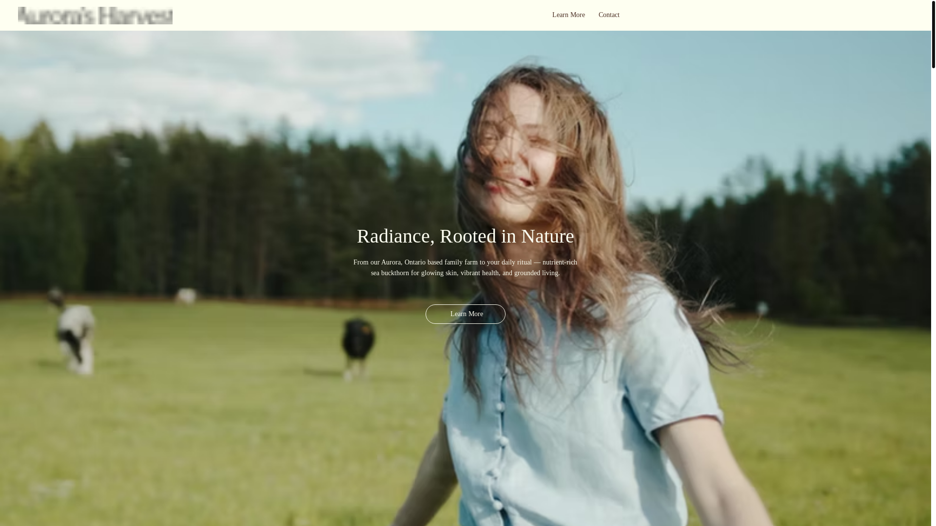 website screenshot of https://aurorasharvest.ca/