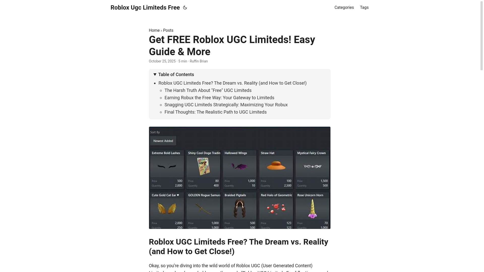 website screenshot of https://roblox-ugc-limiteds-free.pages.dev/