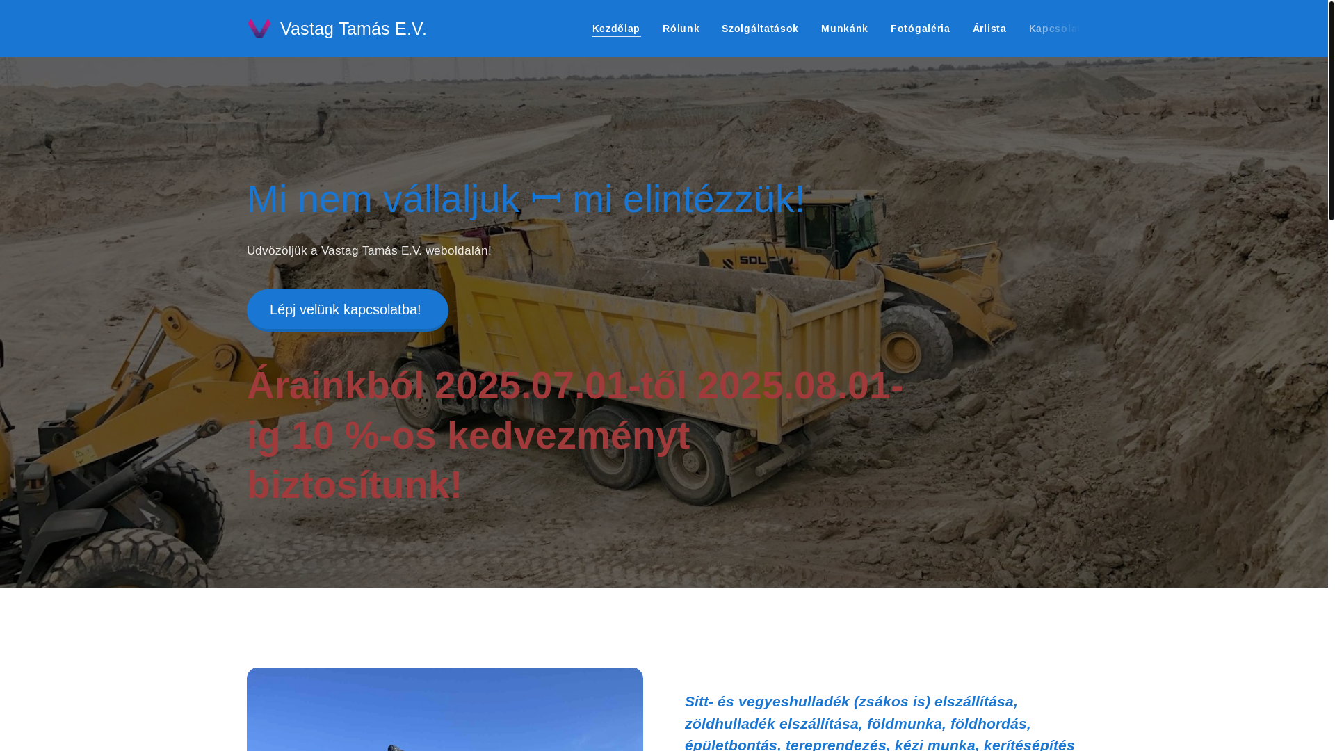 website screenshot of https://vastag-tamas.hu/
