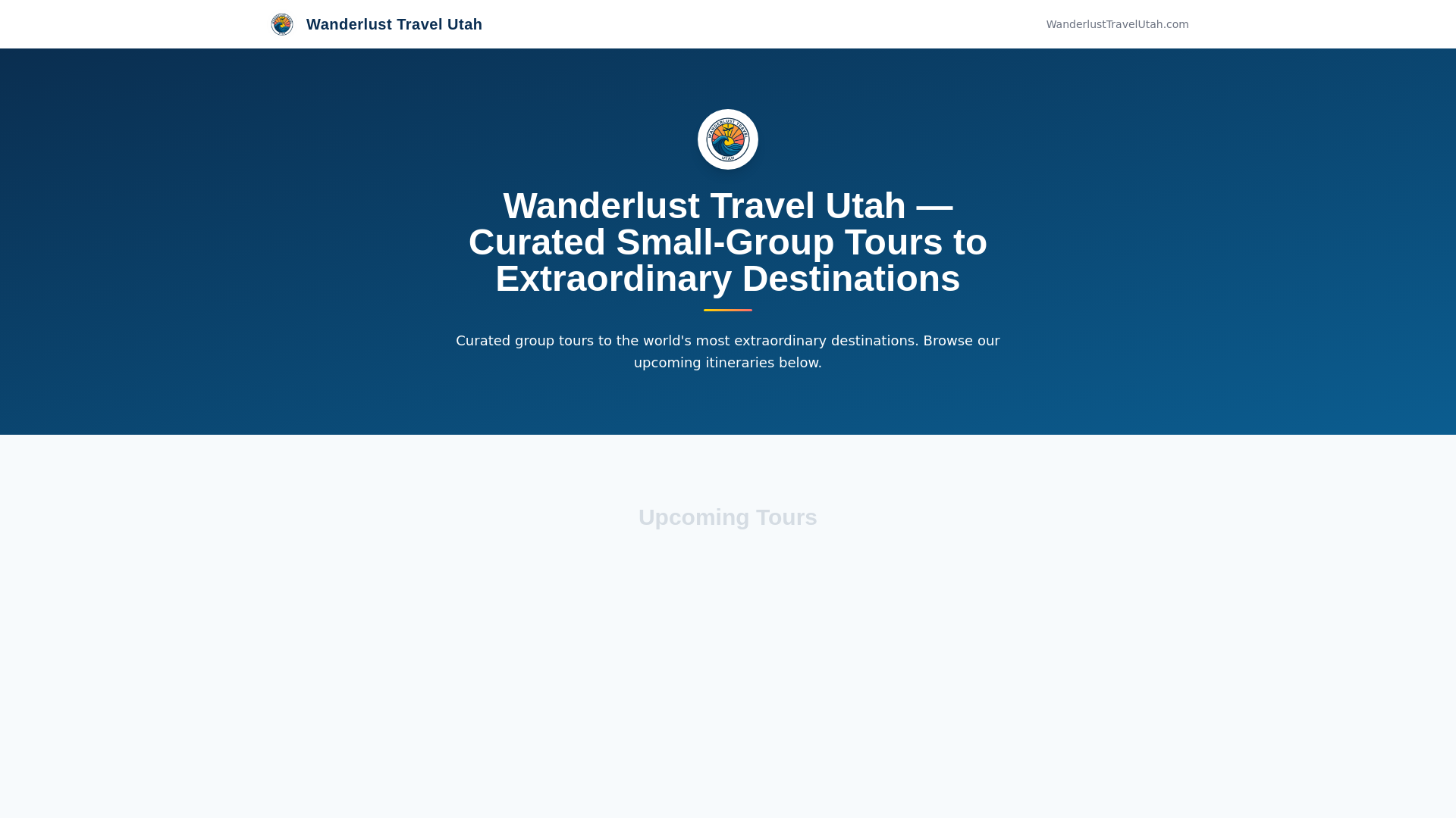 website screenshot of https://wanderlusttravelutah.com/