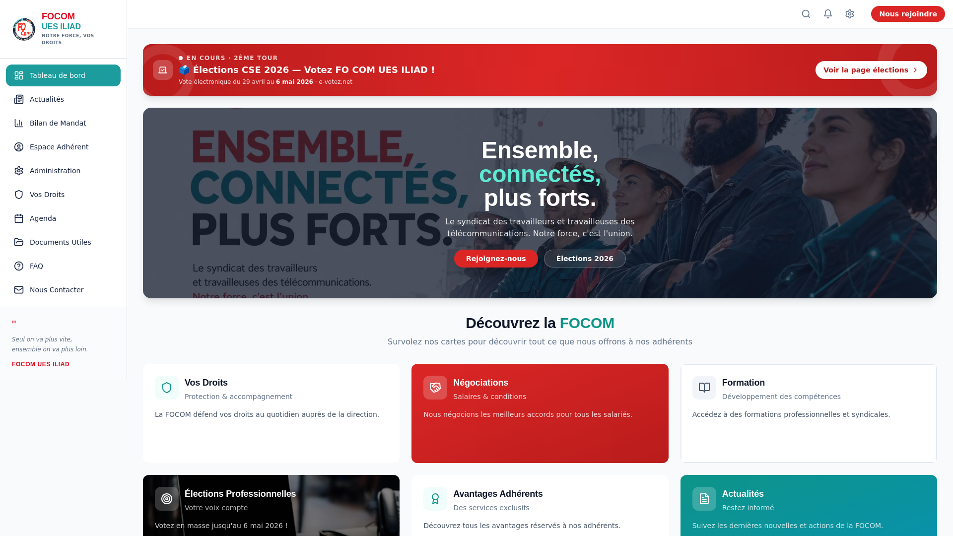 website screenshot of https://focom-ues-iliad2.kinsta.page