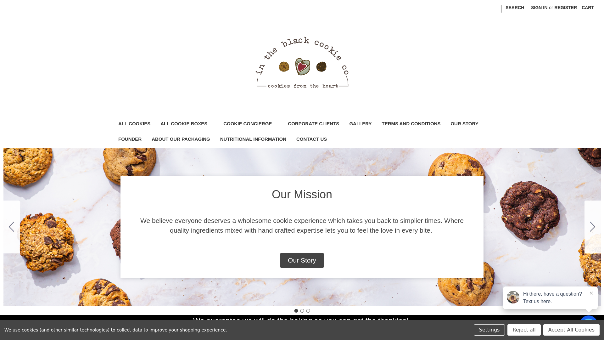 website screenshot of https://premiumintheblackcookieco.com/