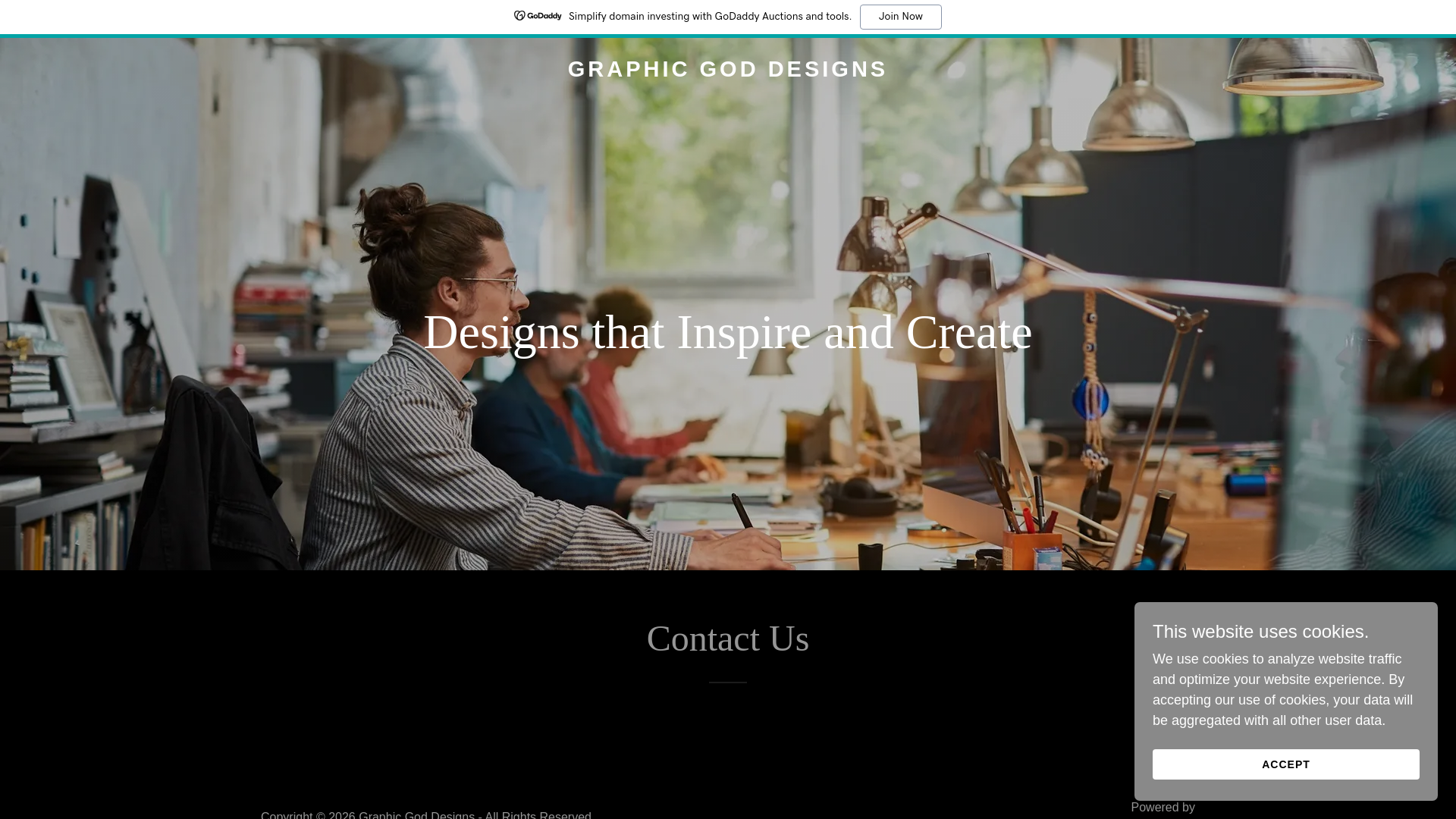 website screenshot of https://graphicgoddesigns.guru