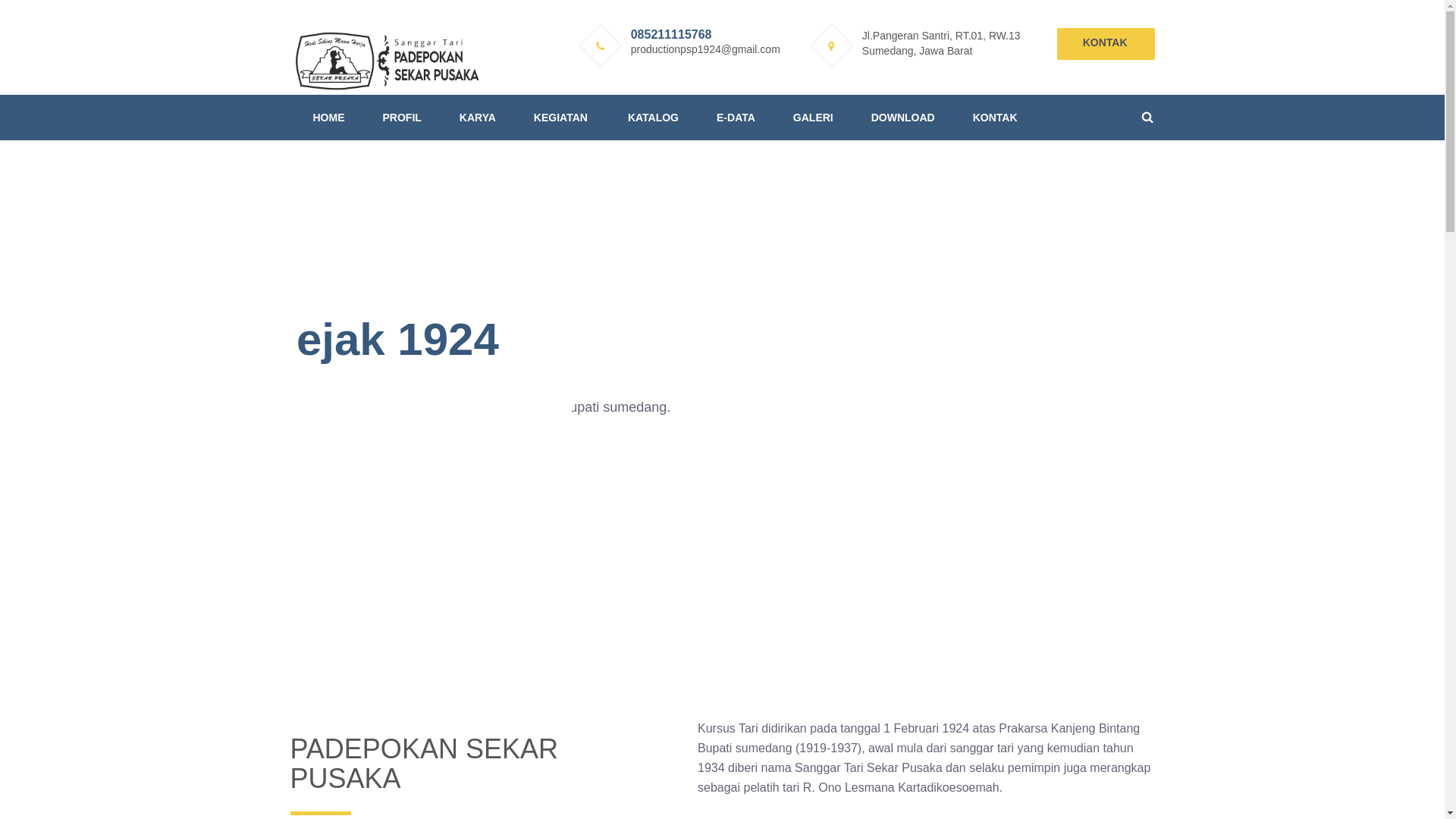 website screenshot of https://padepokansekarpusaka.art/