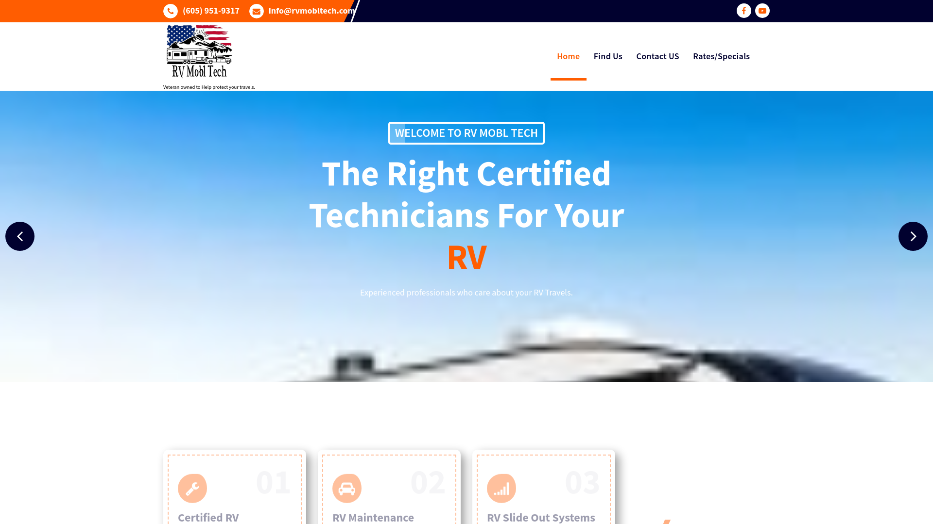 website screenshot of https://rvmobltech.com
