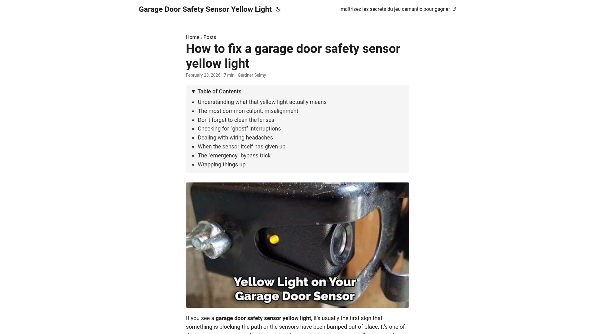 website screenshot of https://garage-door-safety-sensor-yellow-light.pages.dev/