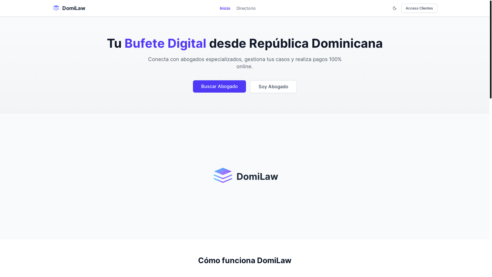 website screenshot of https://domilaw-pasantia.pages.dev/