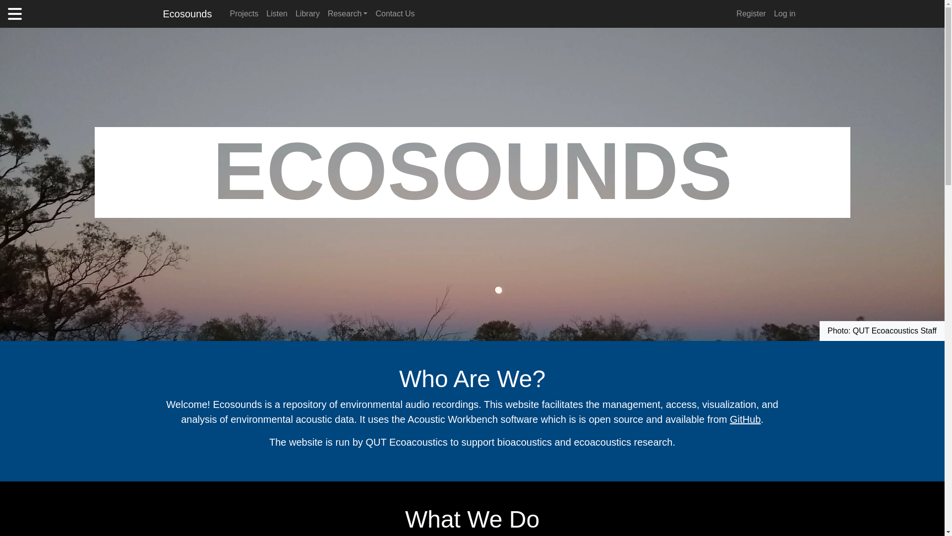 website screenshot of https://www.ecosounds.org/