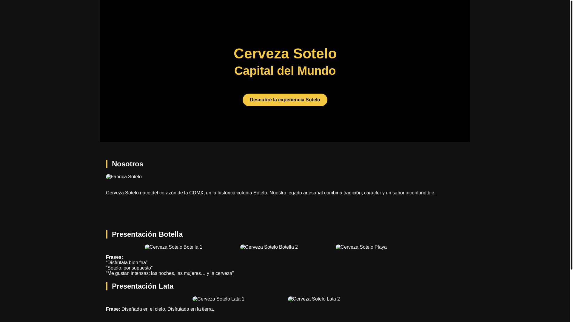 website screenshot of https://cervezasotelo.com.mx/