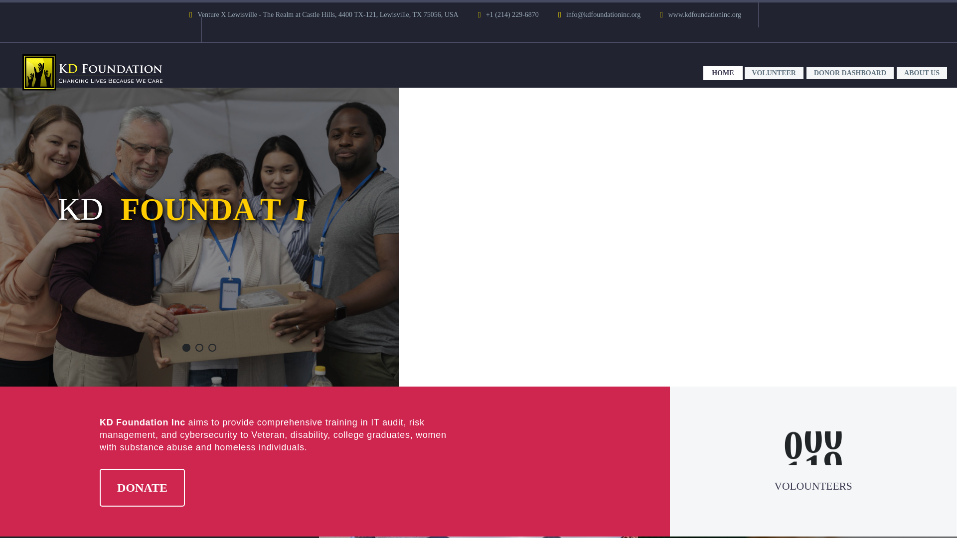 website screenshot of https://kdfoundationinc.org/