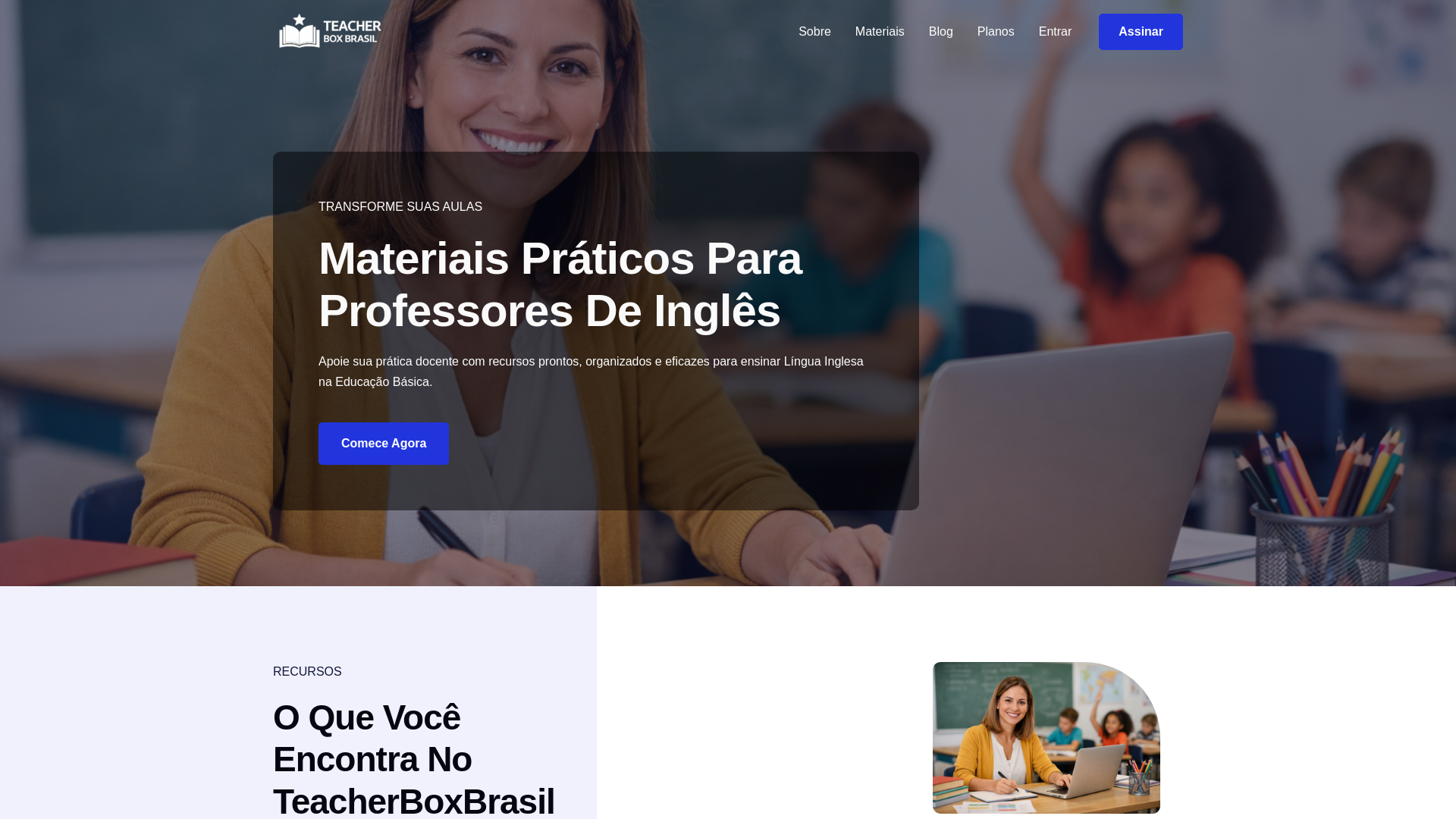 website screenshot of https://teacherboxbrasil.com.br/