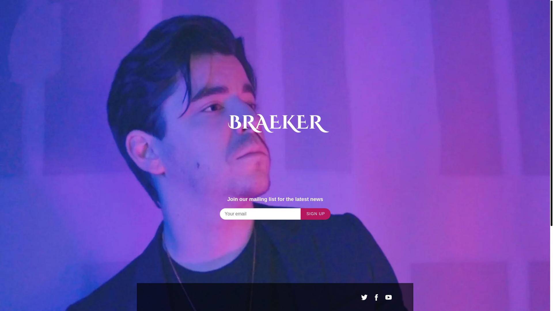 website screenshot of https://braekermusic.com/