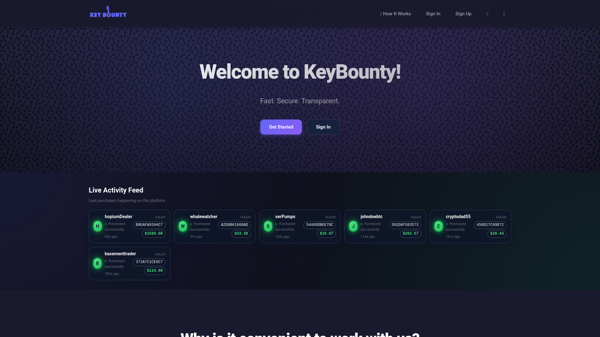 website screenshot of https://keybounty.cc/