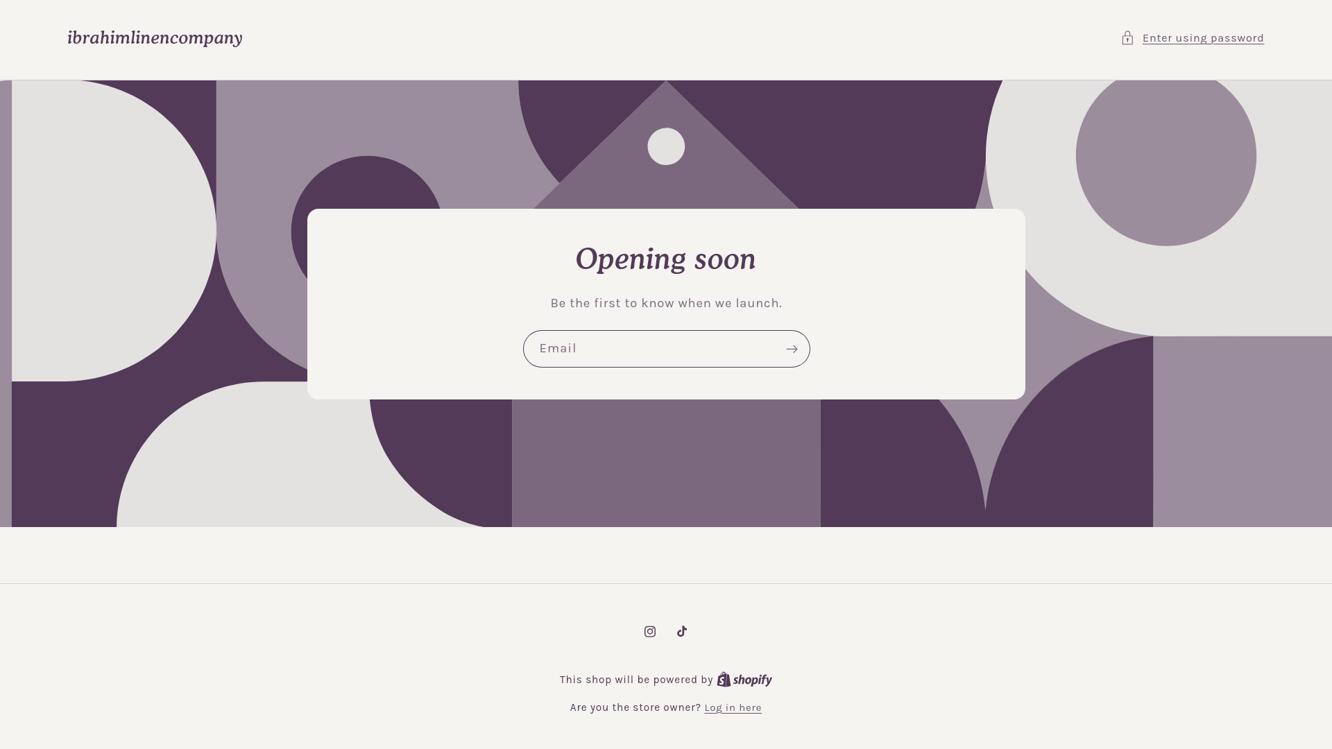 website screenshot of https://ibrahimlinencompany.com/