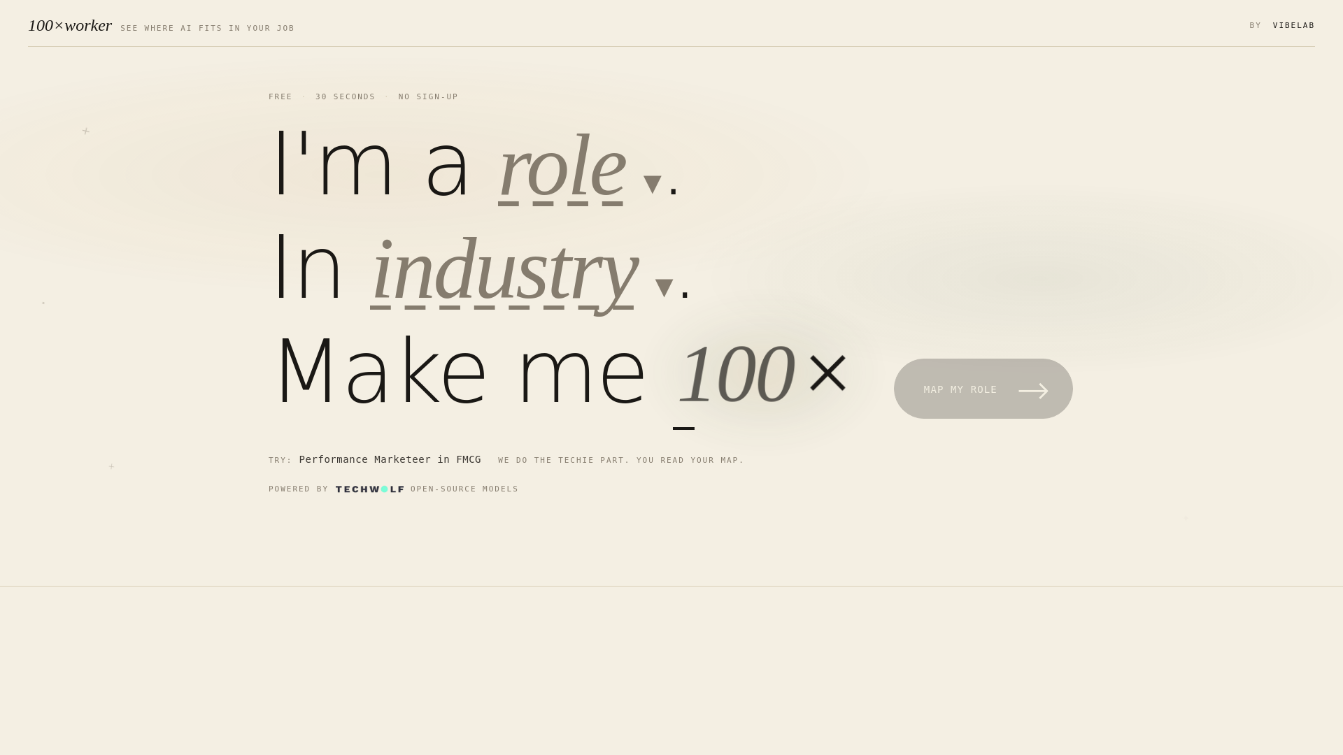 website screenshot of https://100xworker.com/