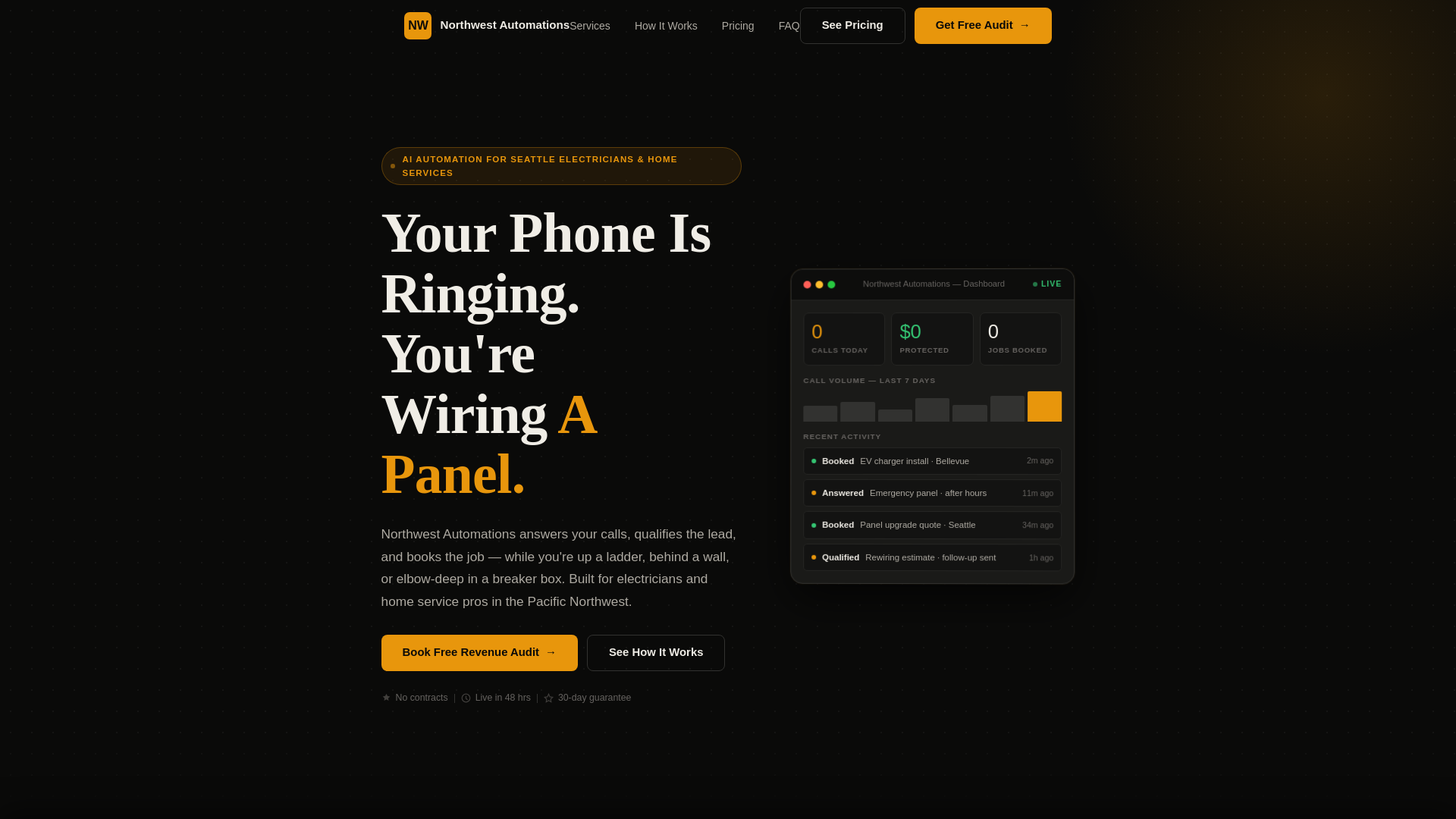 website screenshot of https://northwestautomations.com/