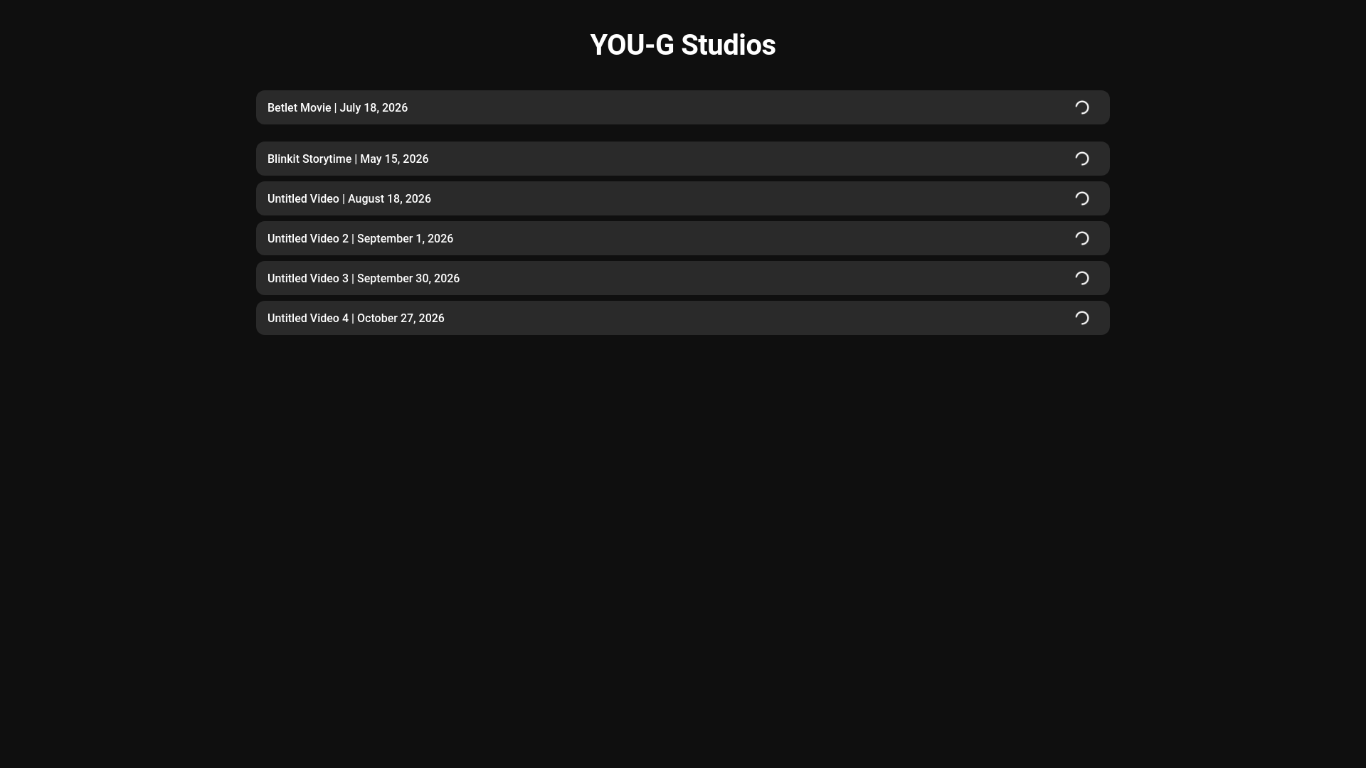 website screenshot of https://you-g-studios-timeline.pages.dev/