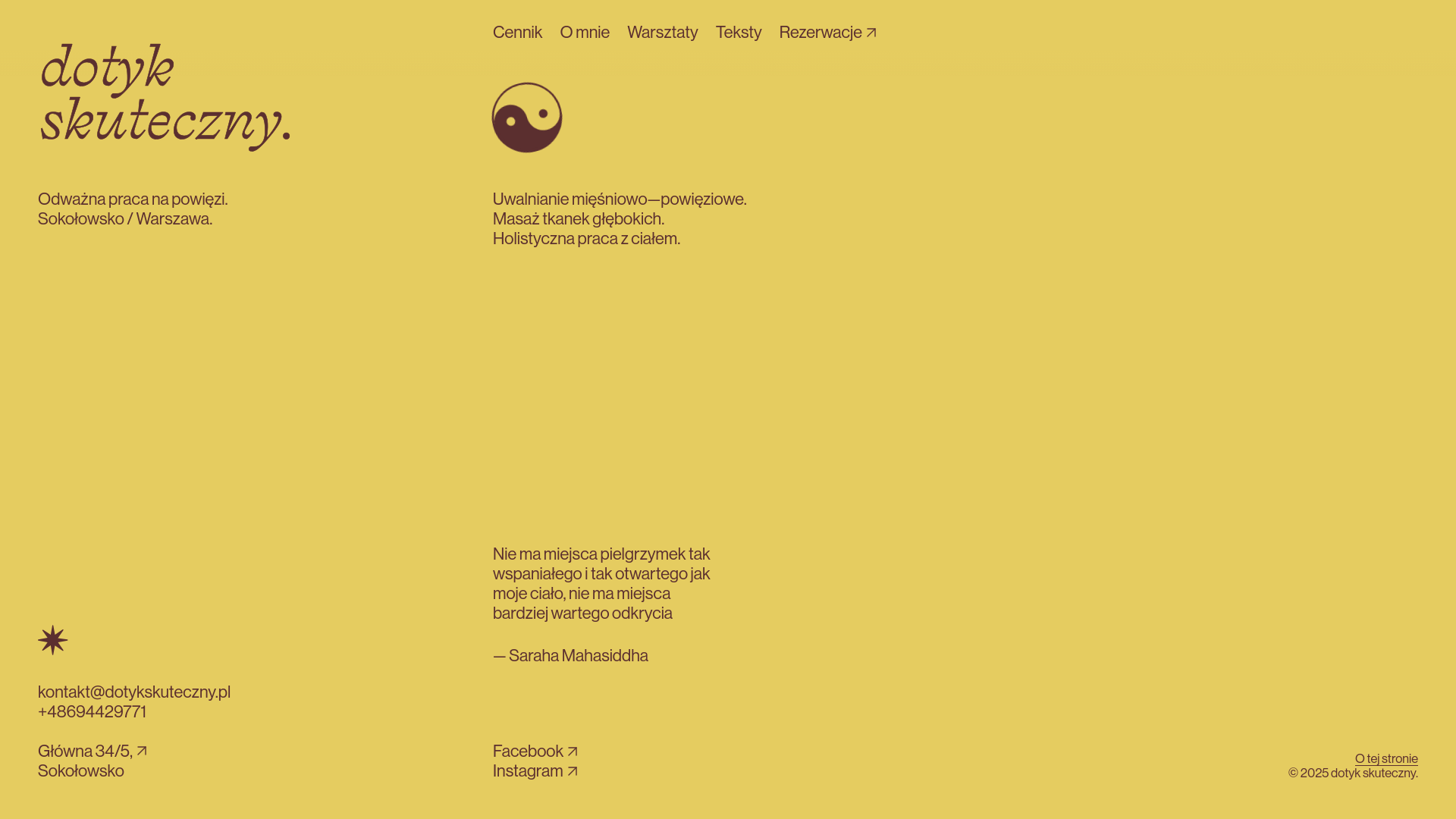 website screenshot of https://dotykskuteczny.pl/