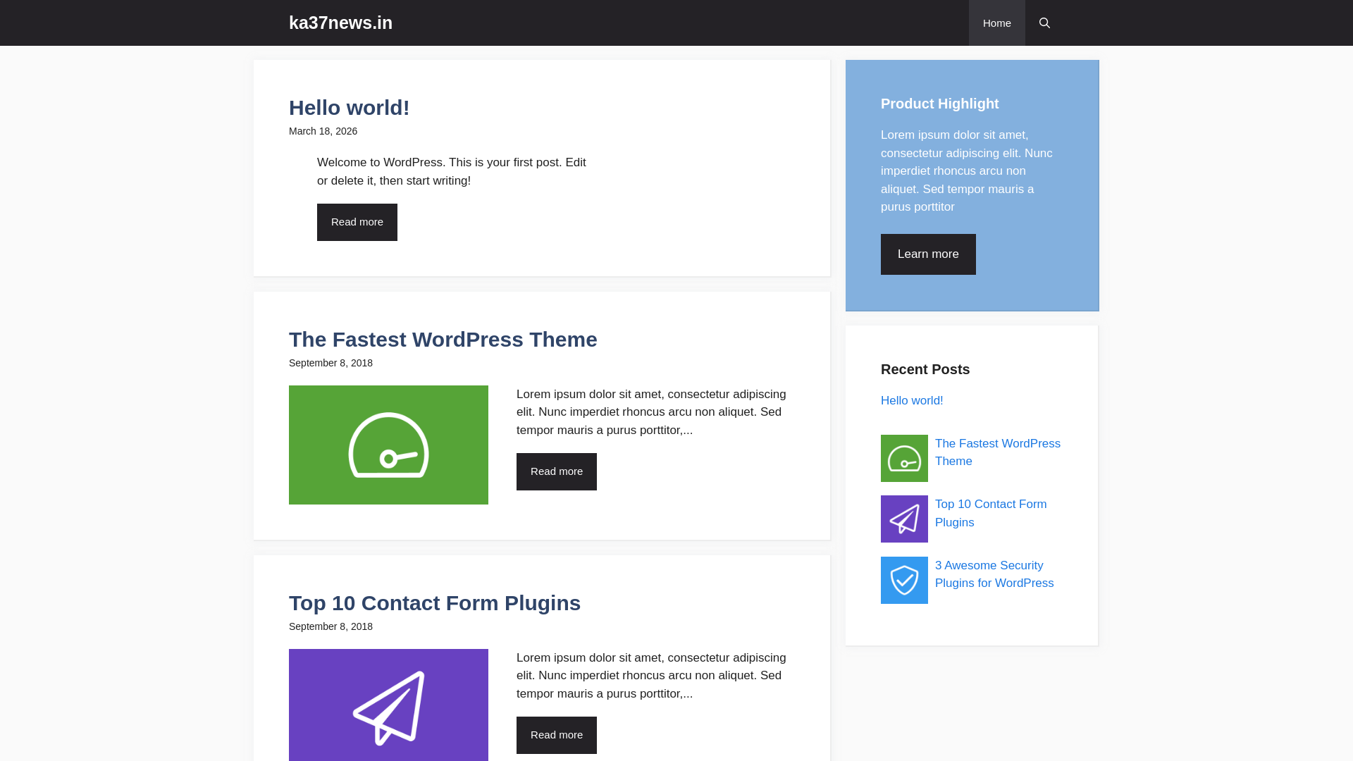 website screenshot of https://ka37news.in/