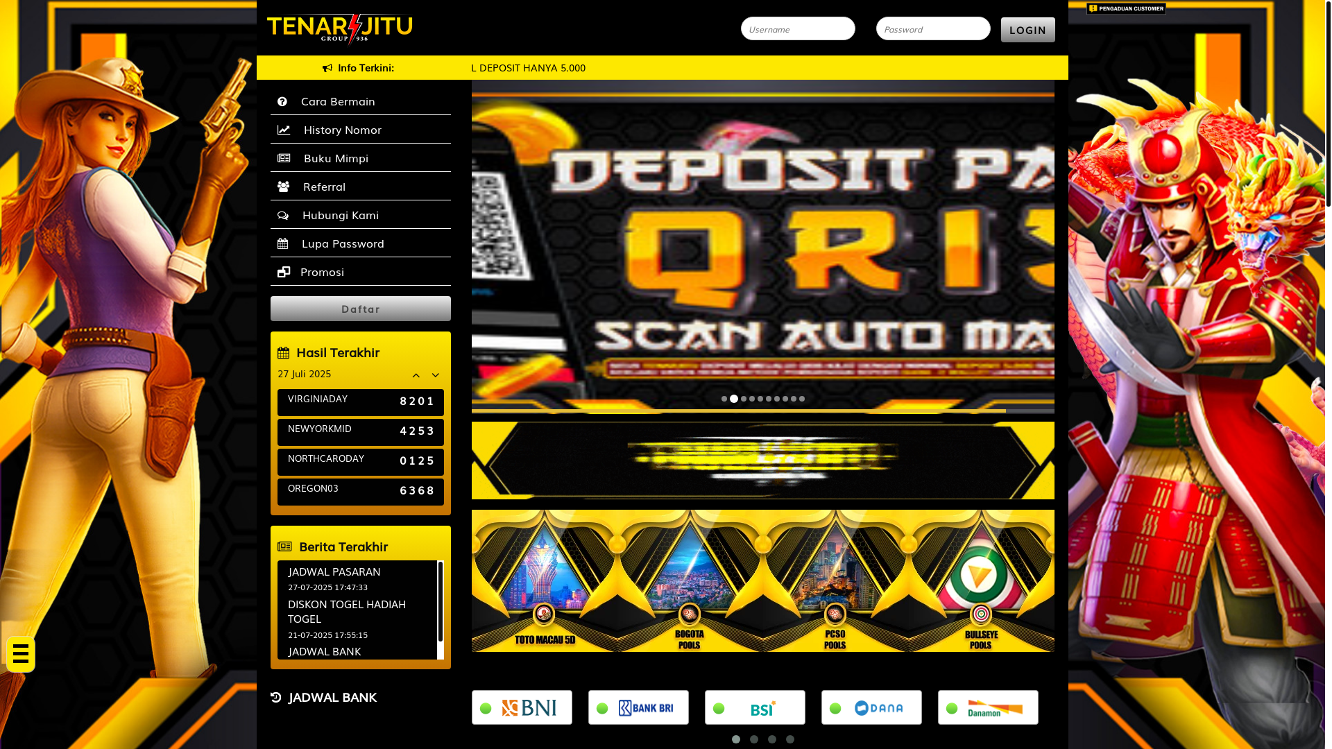 website screenshot of https://tenarjitu.xyz/