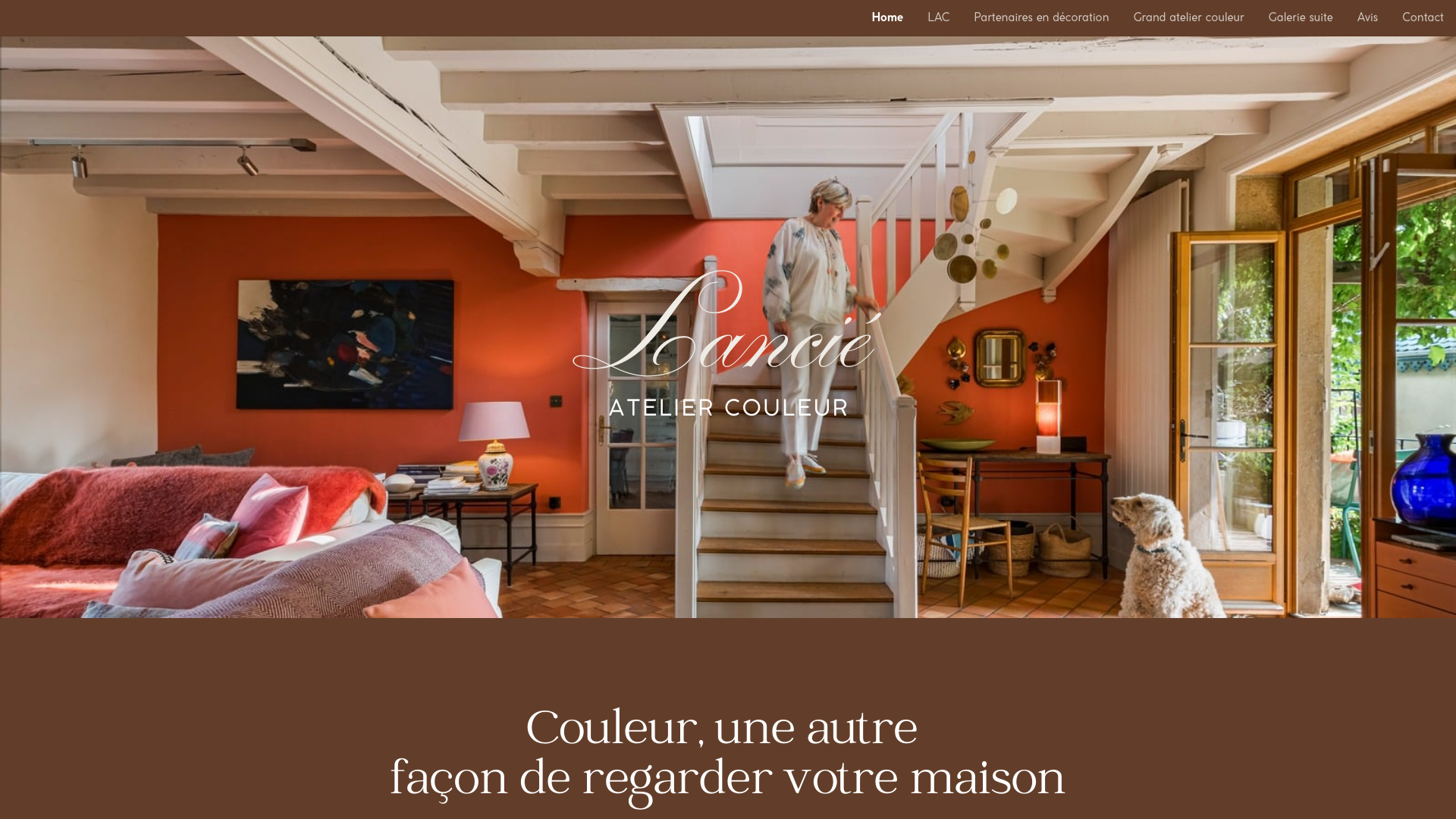 website screenshot of https://lancieateliercouleur.com/