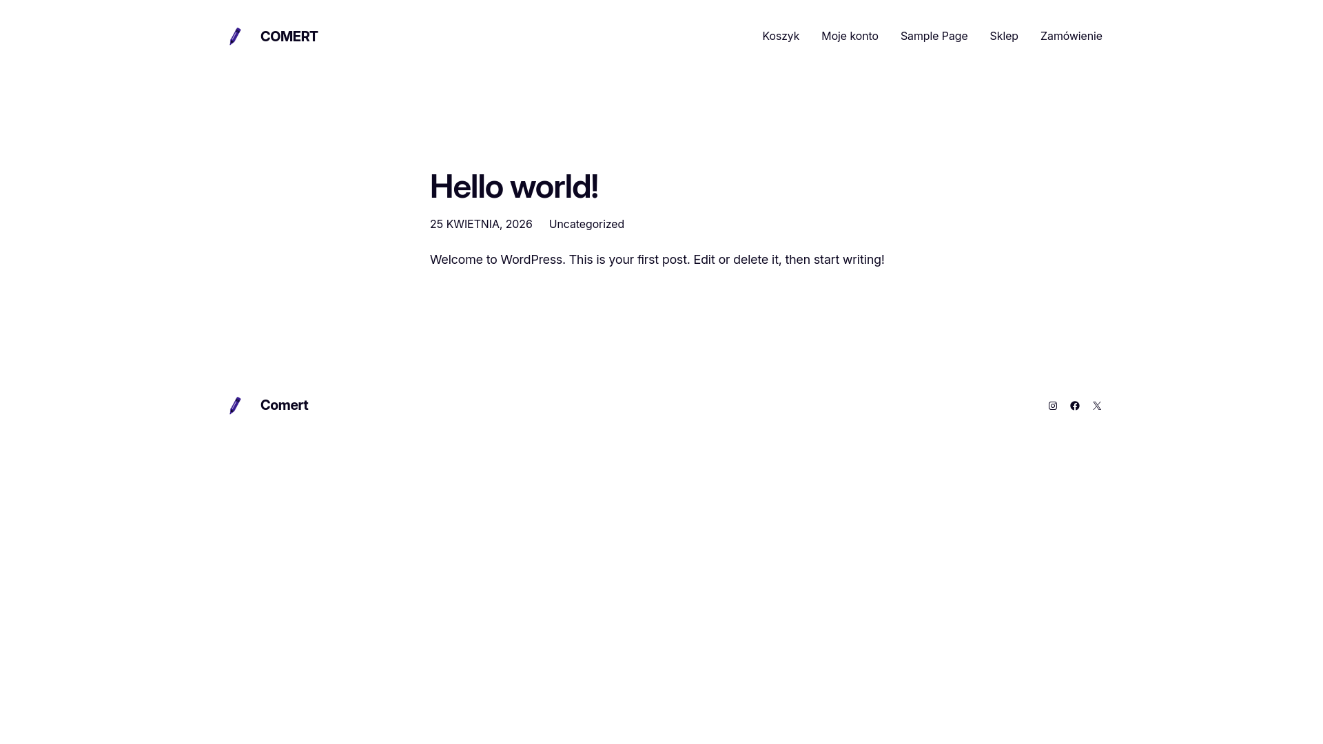 website screenshot of https://comert.pl/