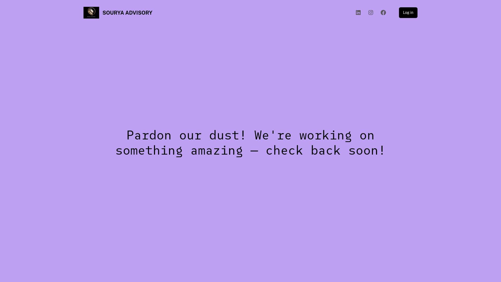 website screenshot of https://souryaadvisory.com/