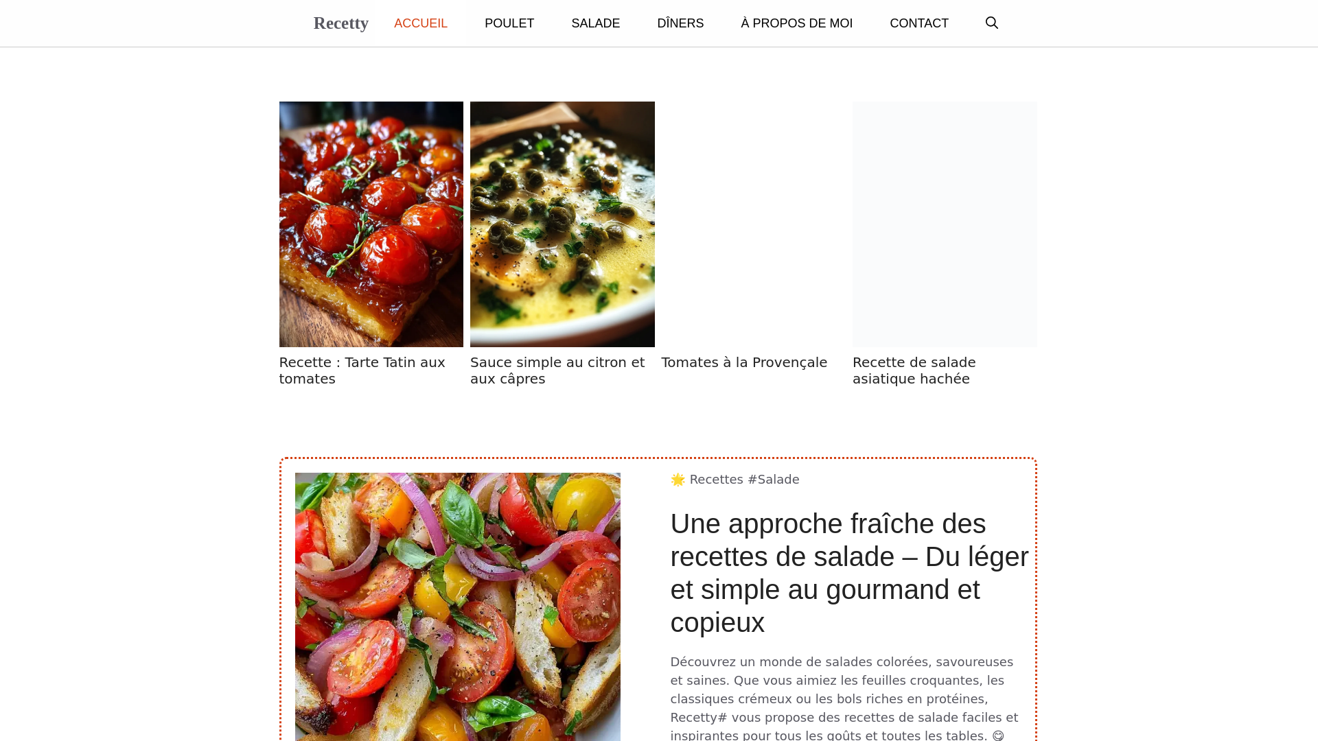 website screenshot of https://recetty.eu