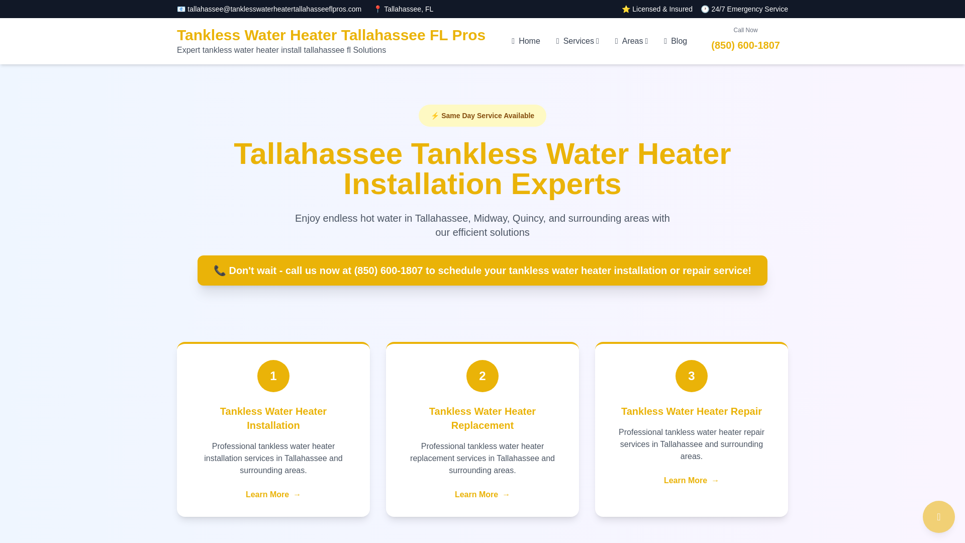 website screenshot of https://tankless-water-heater-tallahassee-fl-pros.pages.dev/