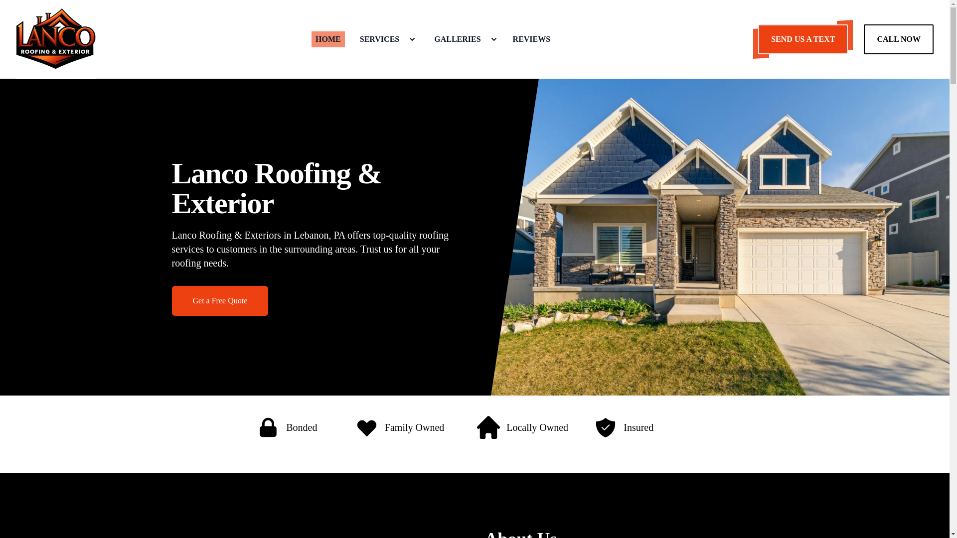 website screenshot of https://lancoroofingandexterior.com/