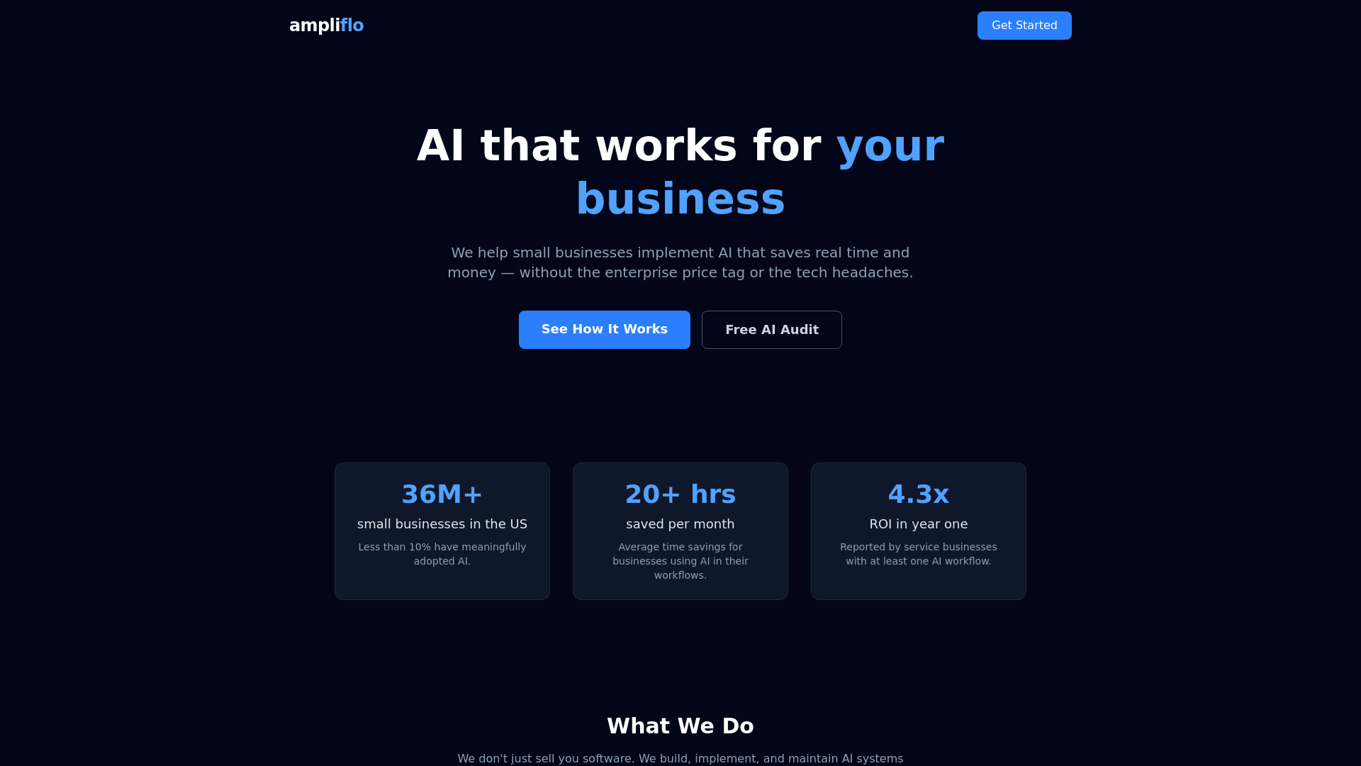 website screenshot of https://ampliflo.pages.dev/