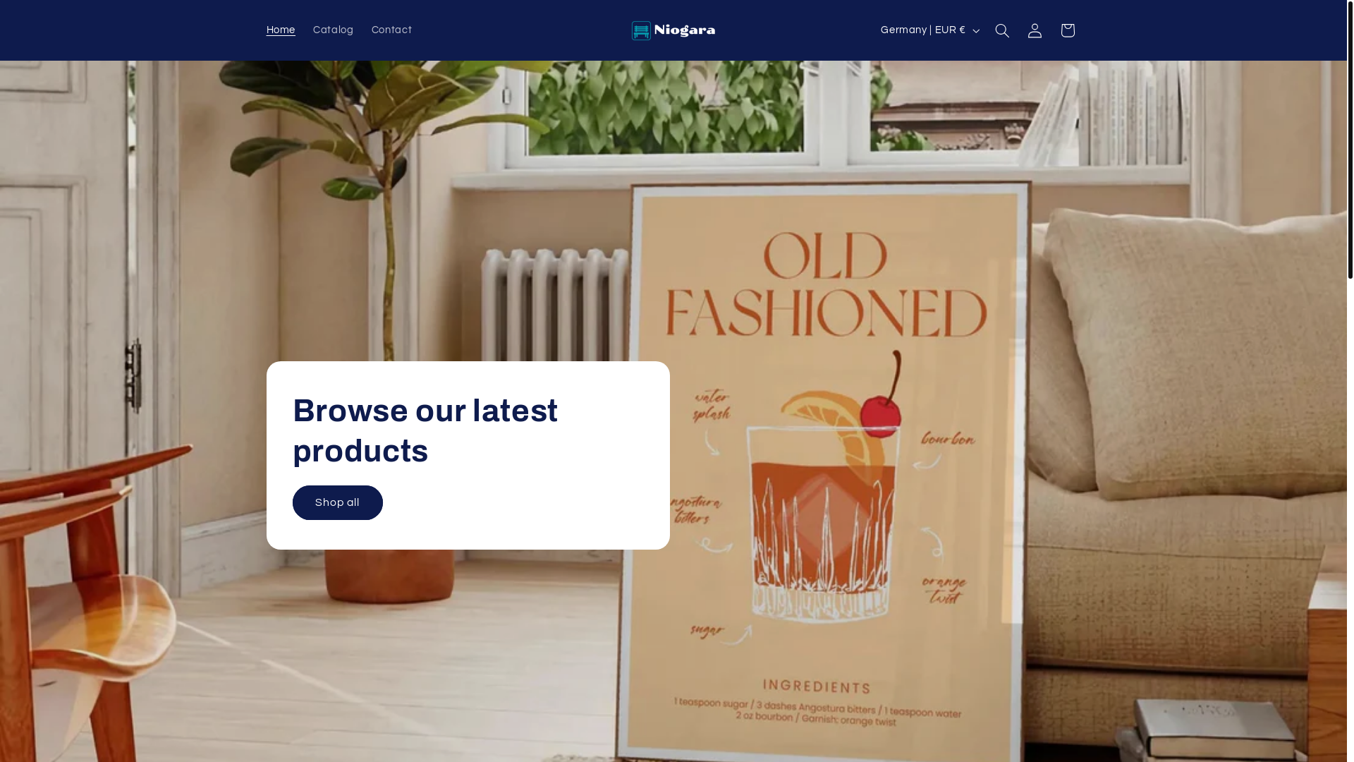 website screenshot of https://niogara.shop/