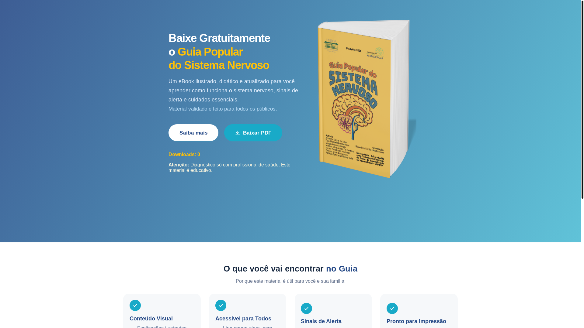 website screenshot of https://guiapopularneuro.com.br/