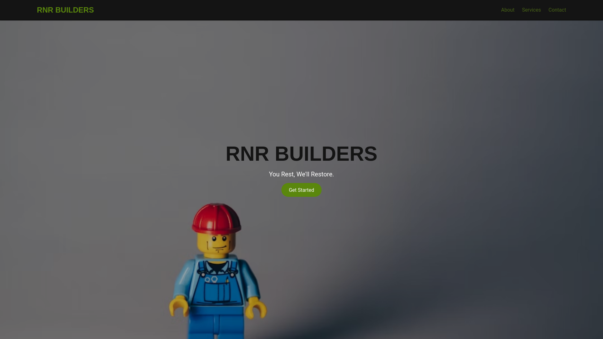 website screenshot of https://rnrbuilds.com/
