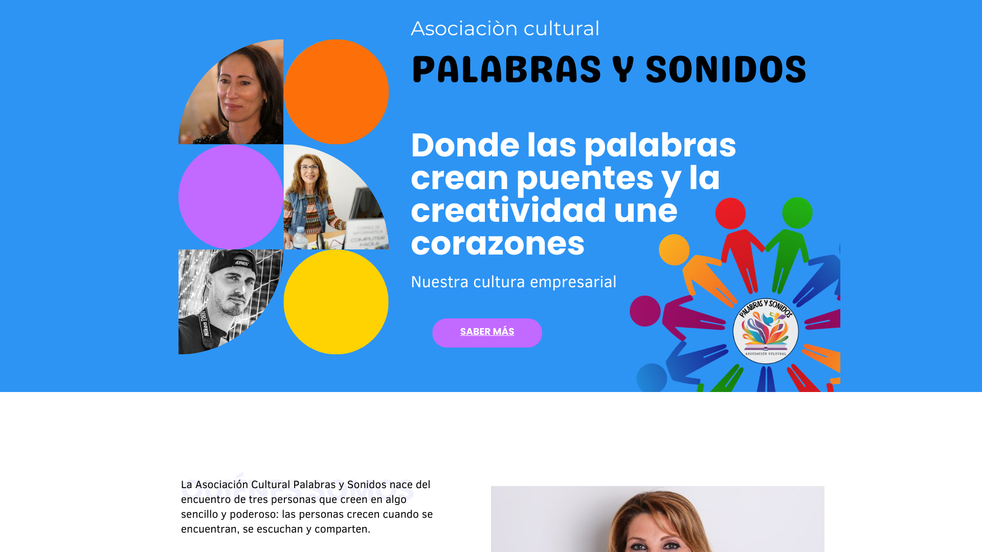 website screenshot of https://palabrasysonidos.com/