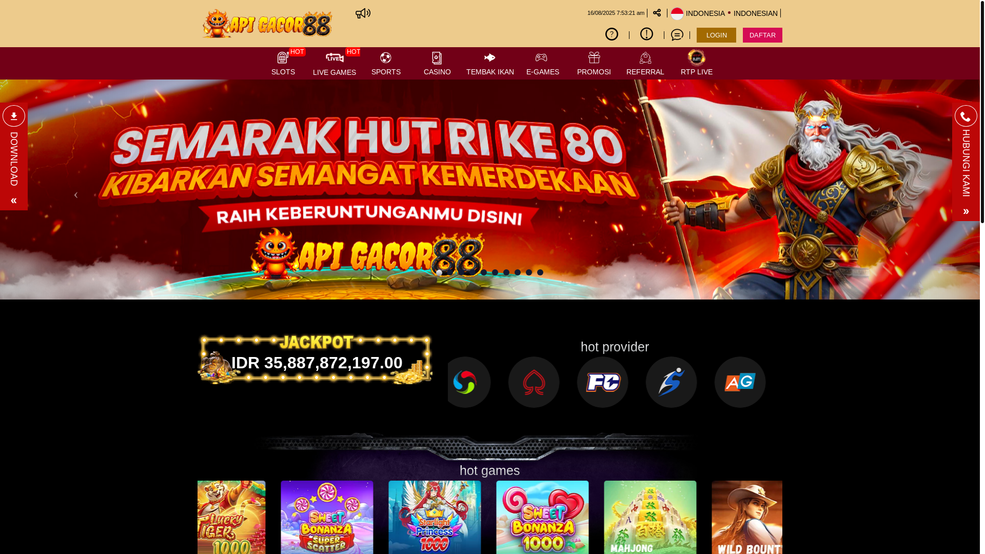 website screenshot of https://semangatpejuang.cfd/