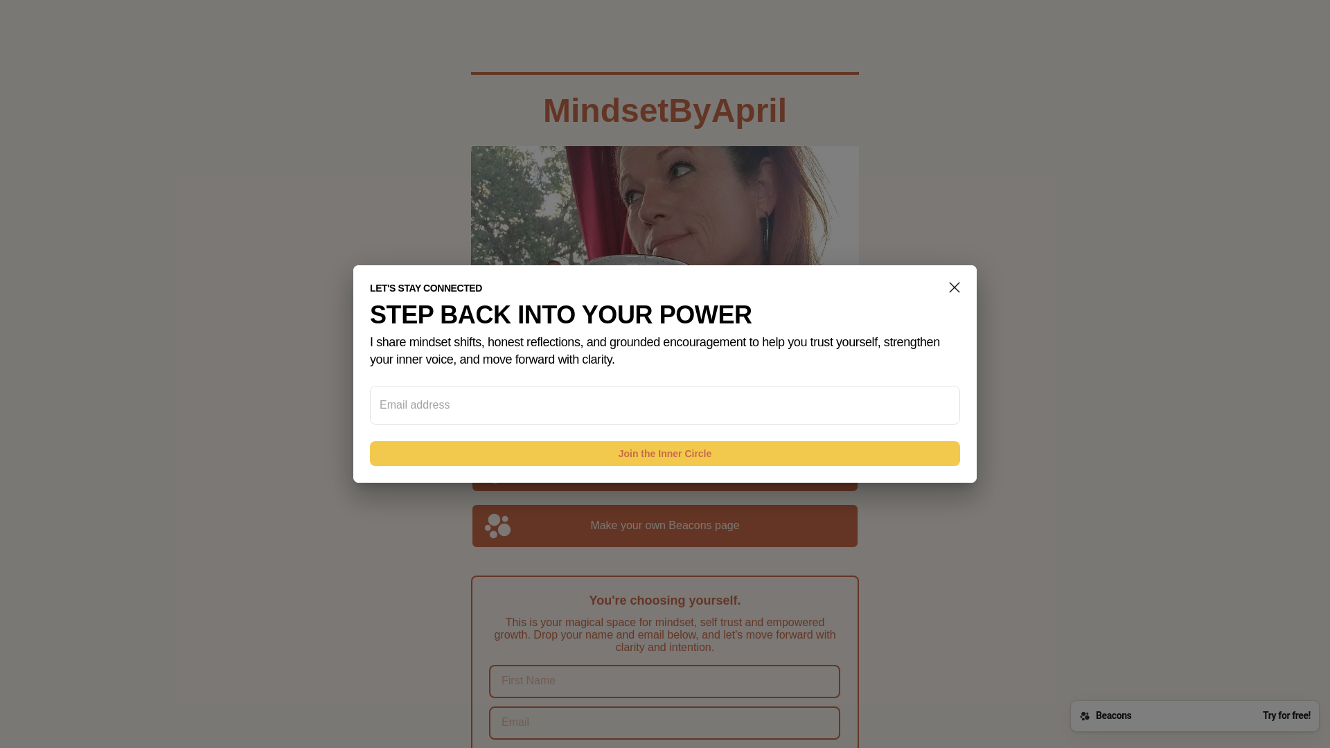 website screenshot of https://mindsetbyapril.com