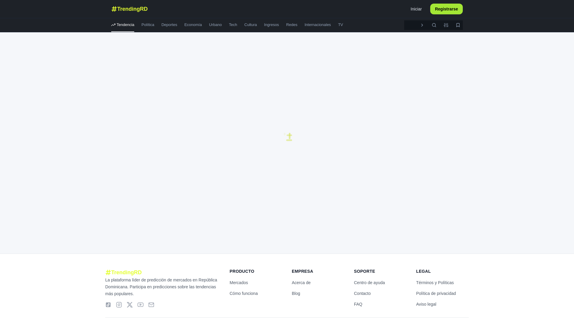website screenshot of https://trendingrd.com/