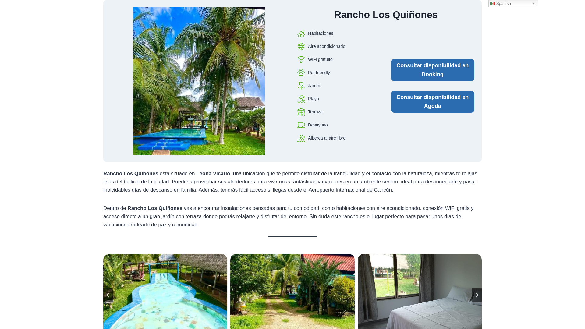 website screenshot of https://ranchoquinones.top