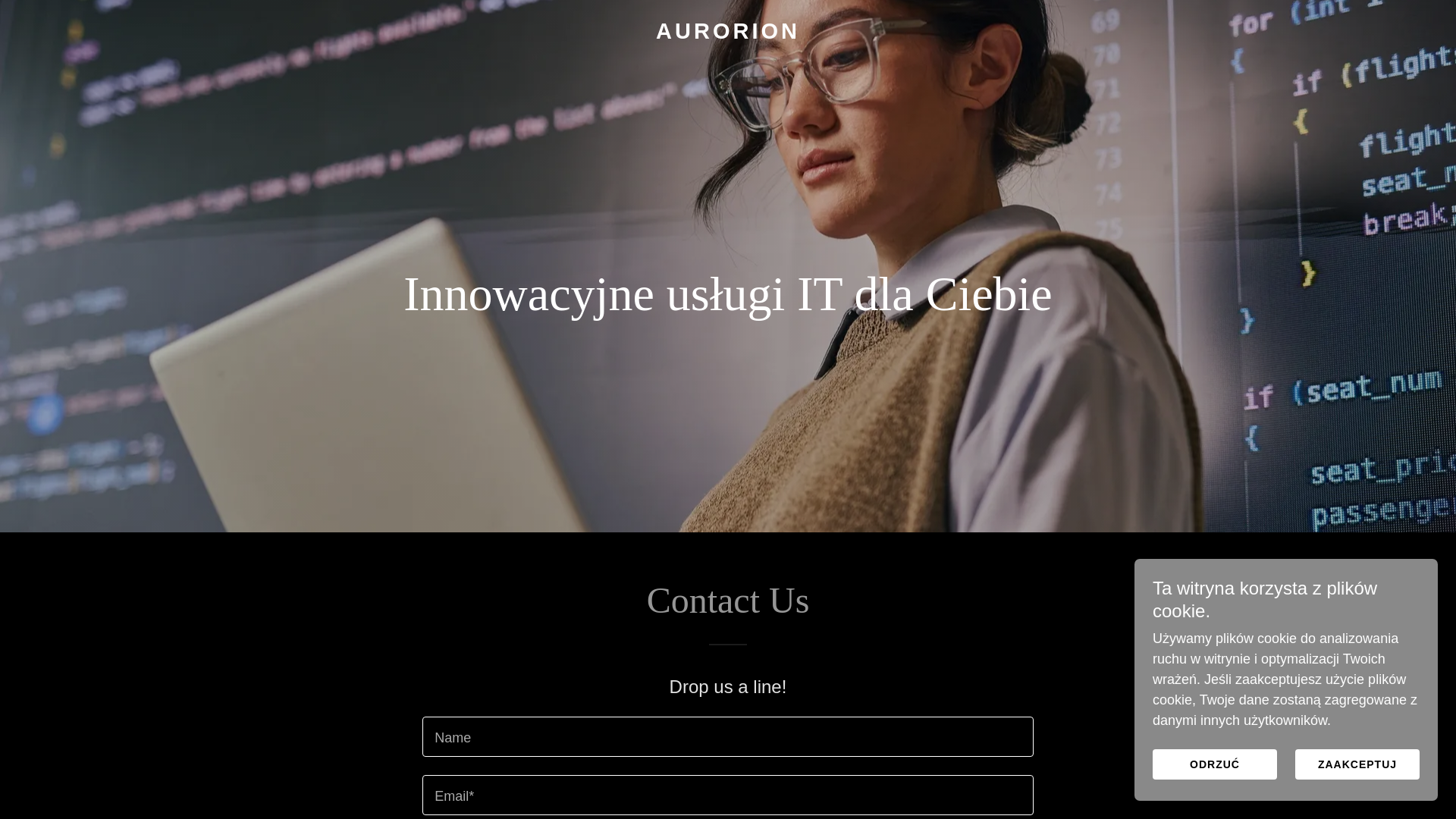 website screenshot of https://aurorion.cc/