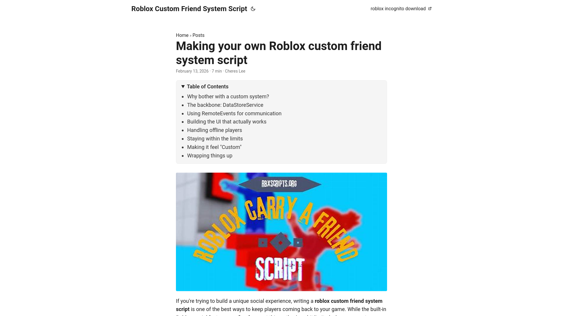 website screenshot of https://roblox-custom-friend-system-script.pages.dev/