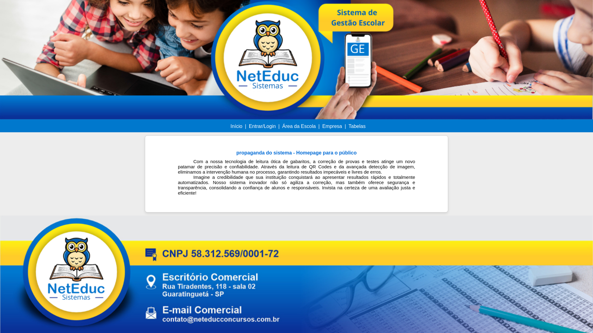 website screenshot of https://neteducsistemas.com.br/