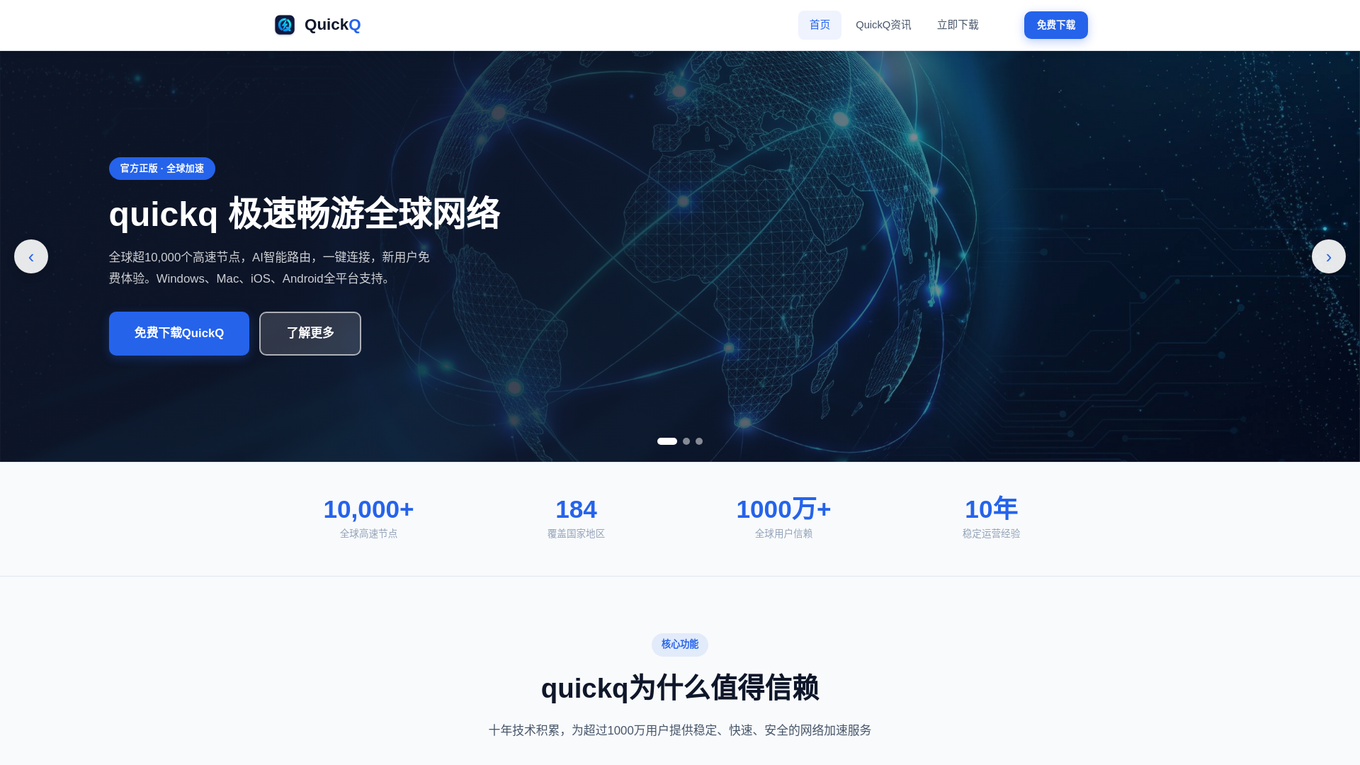 website screenshot of https://13vpn-quickq.com.cn/