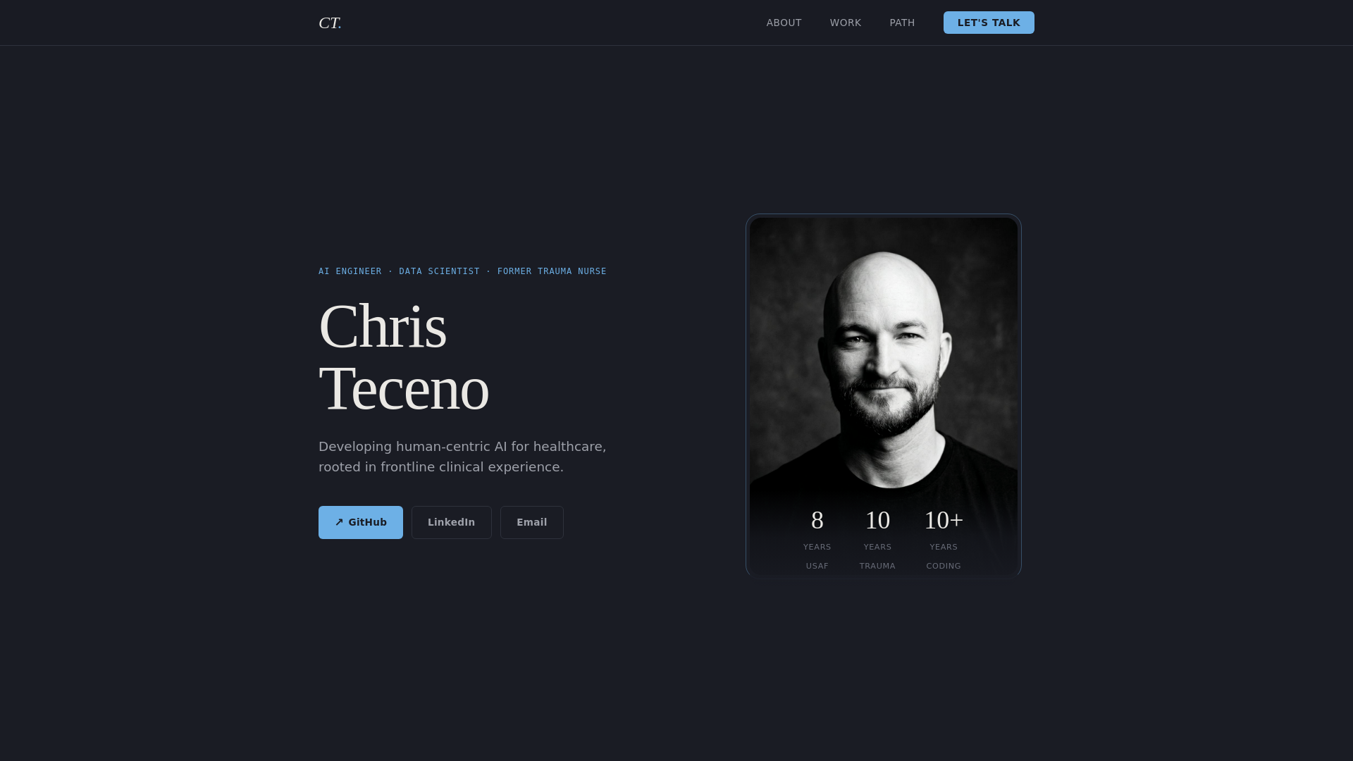 website screenshot of https://christeceno.com
