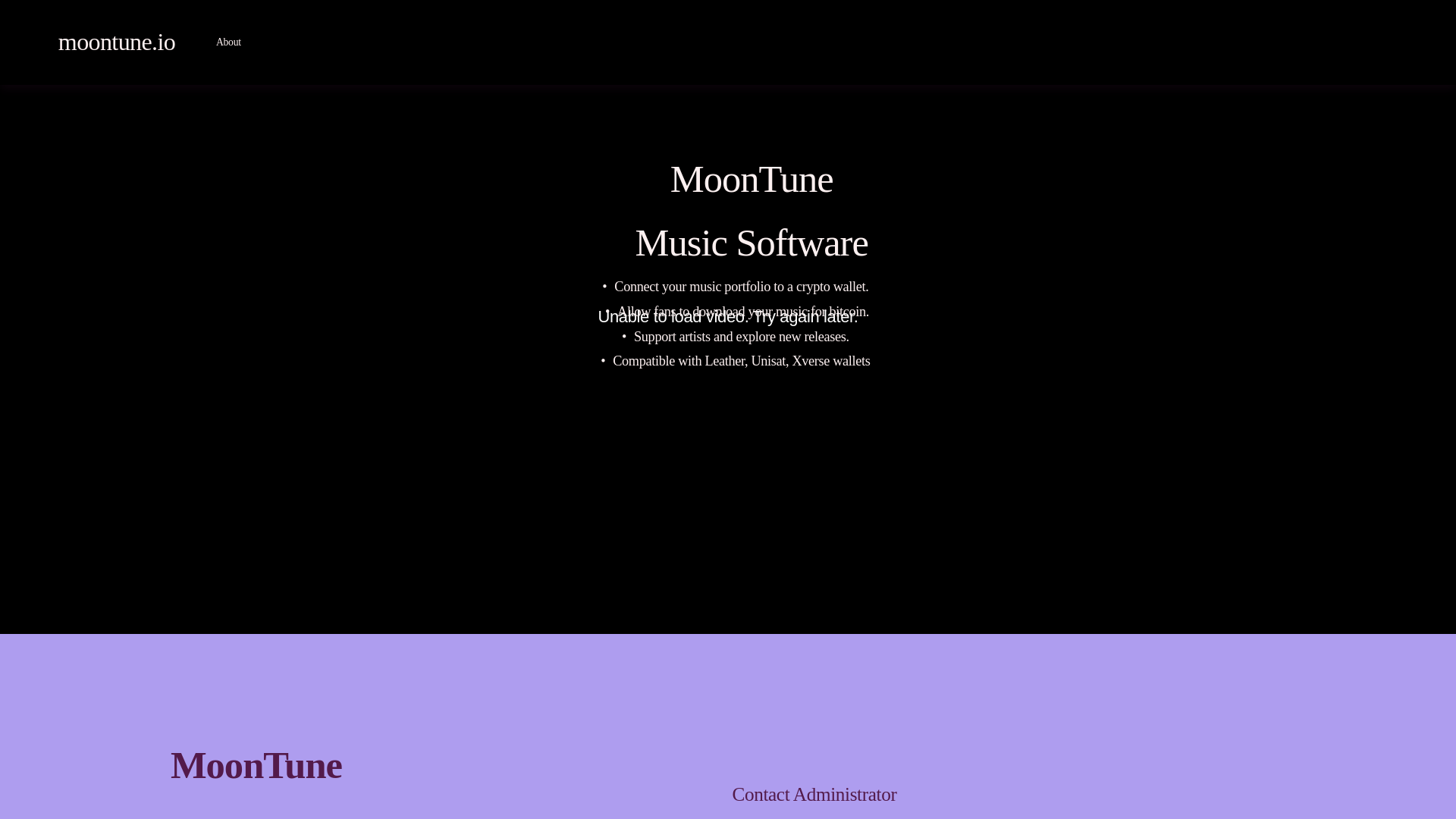 website screenshot of https://moontune.io/
