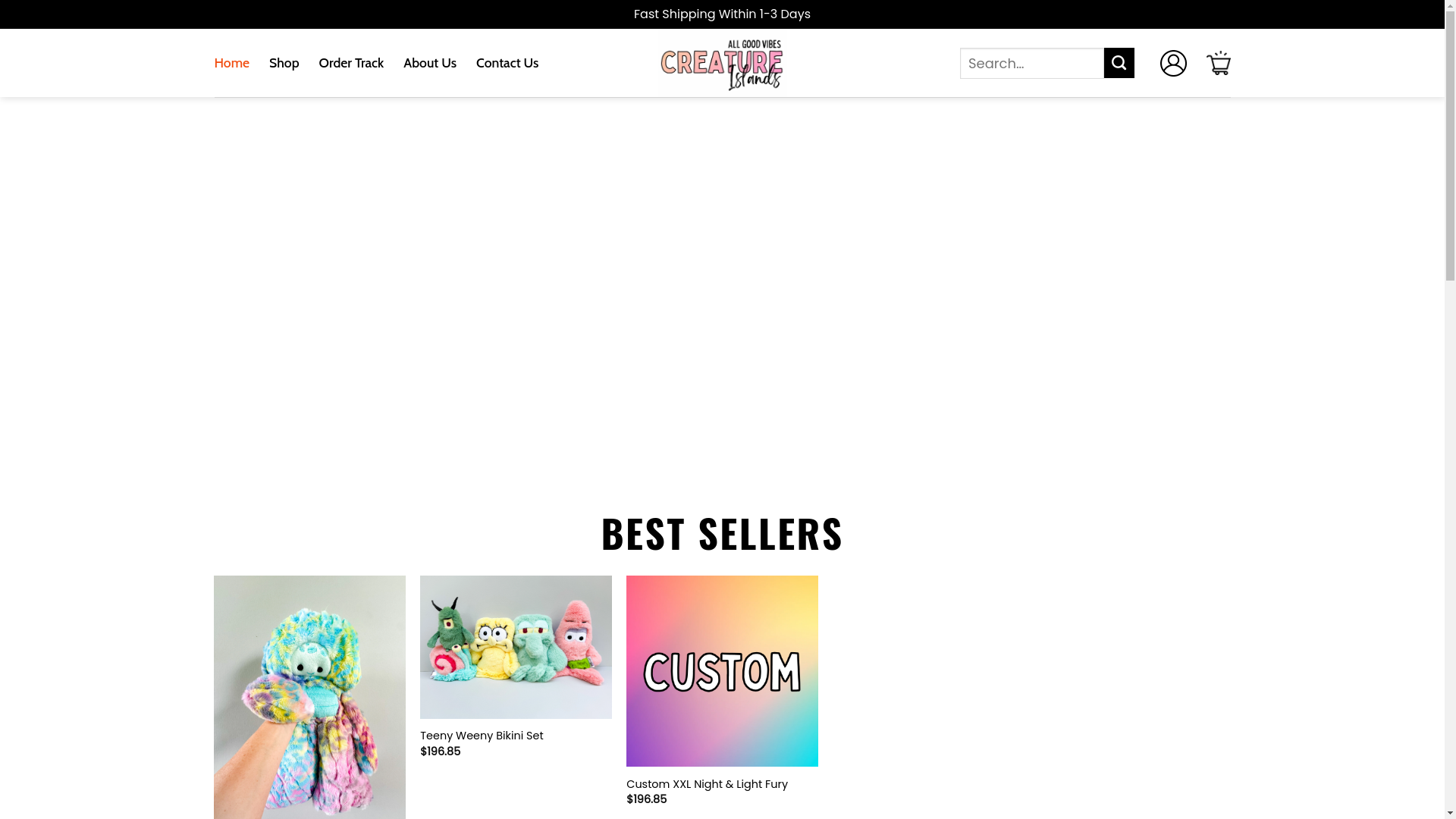 website screenshot of https://ourcreatureislands.shop/