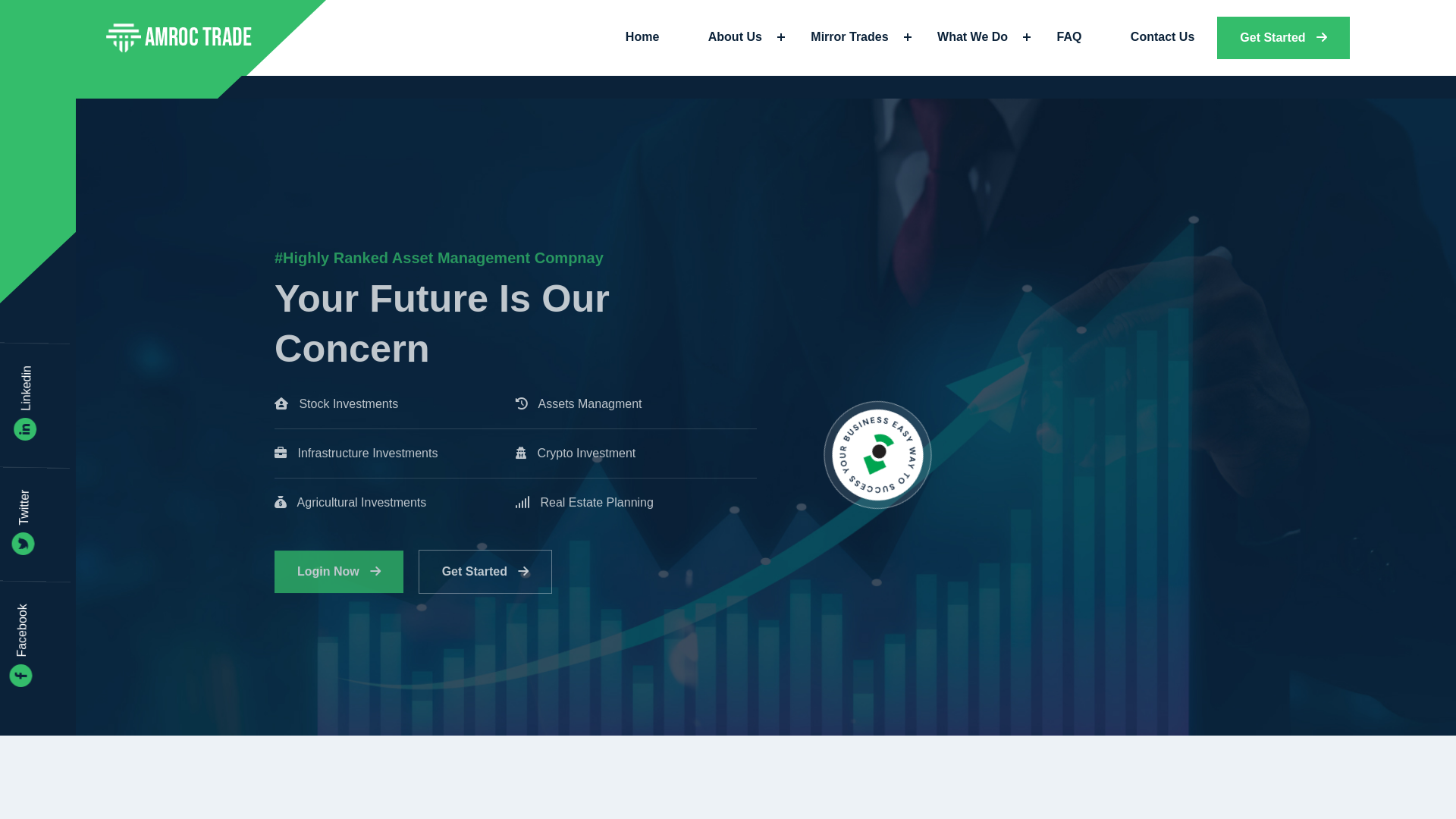 website screenshot of http://www.amroctradeltd.com