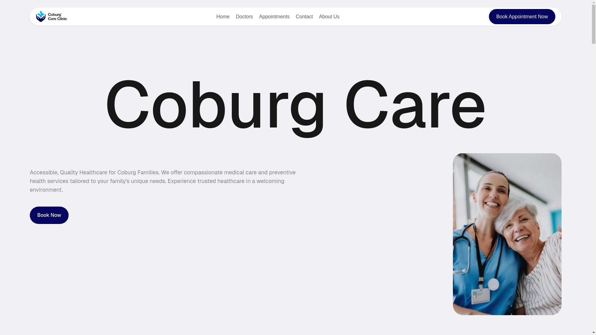 website screenshot of https://cobourgcareclinic.ca/