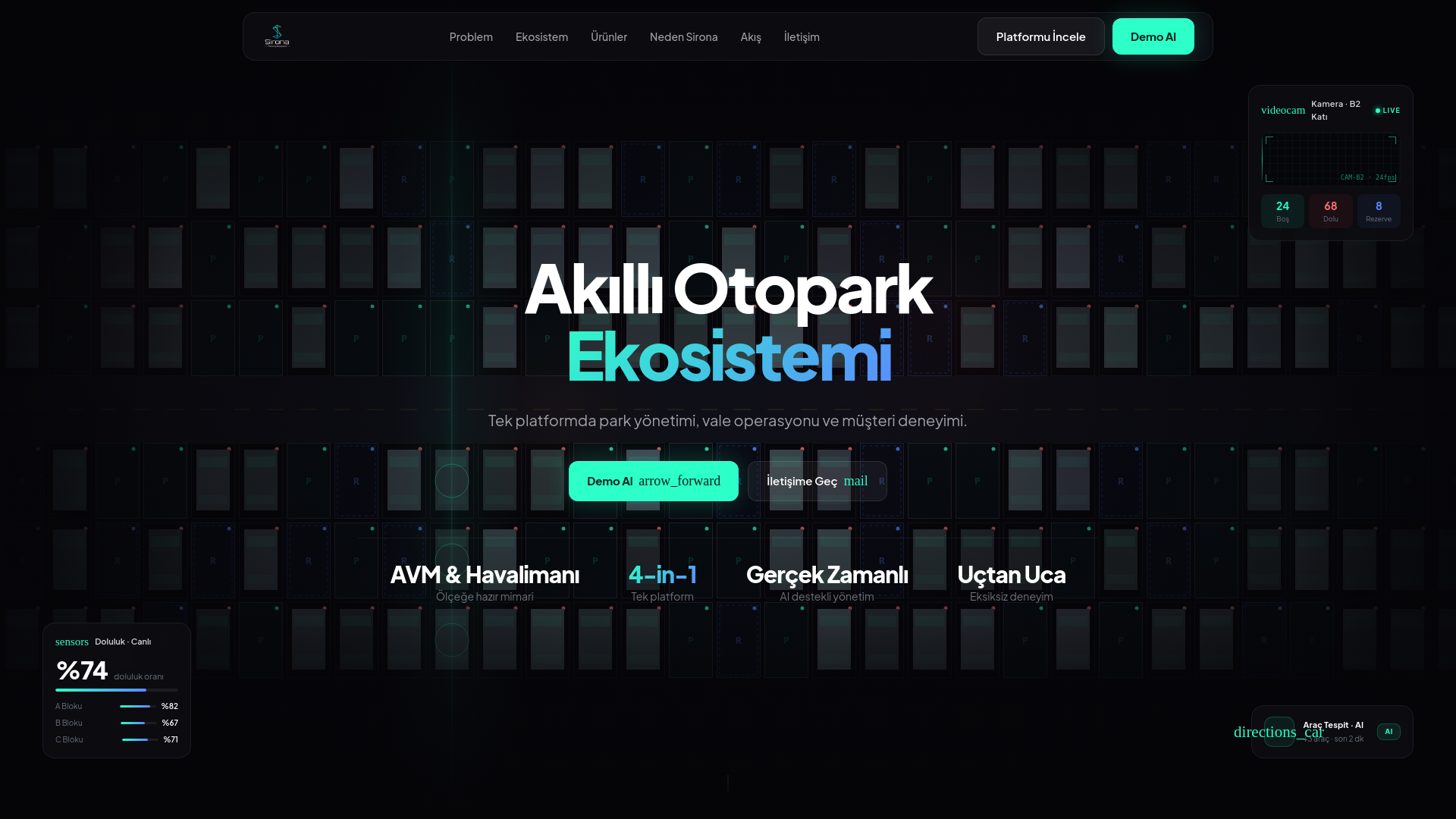 website screenshot of https://sironaparkingsolutions.com/