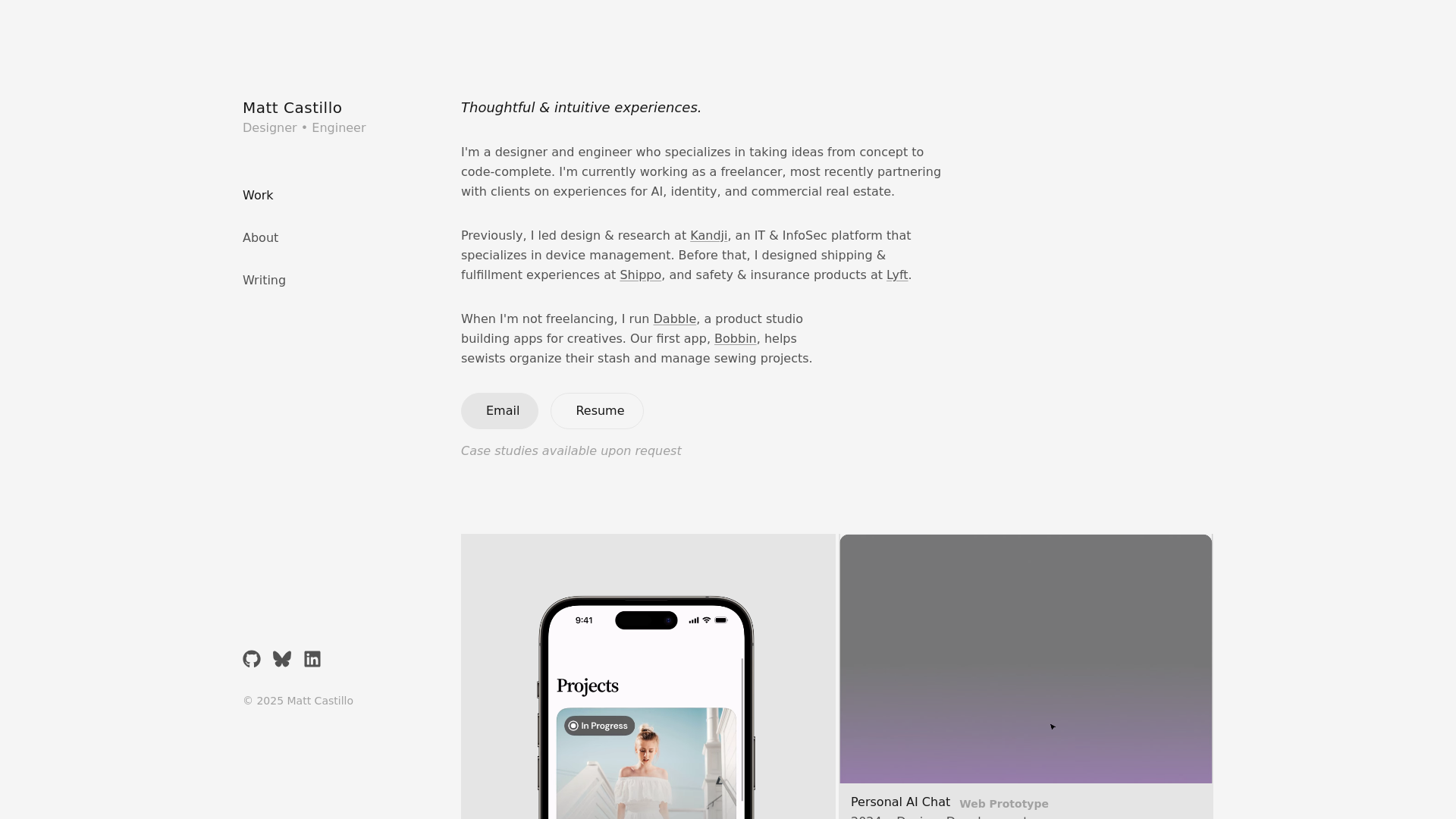 website screenshot of https://mattcastillo-com.pages.dev/